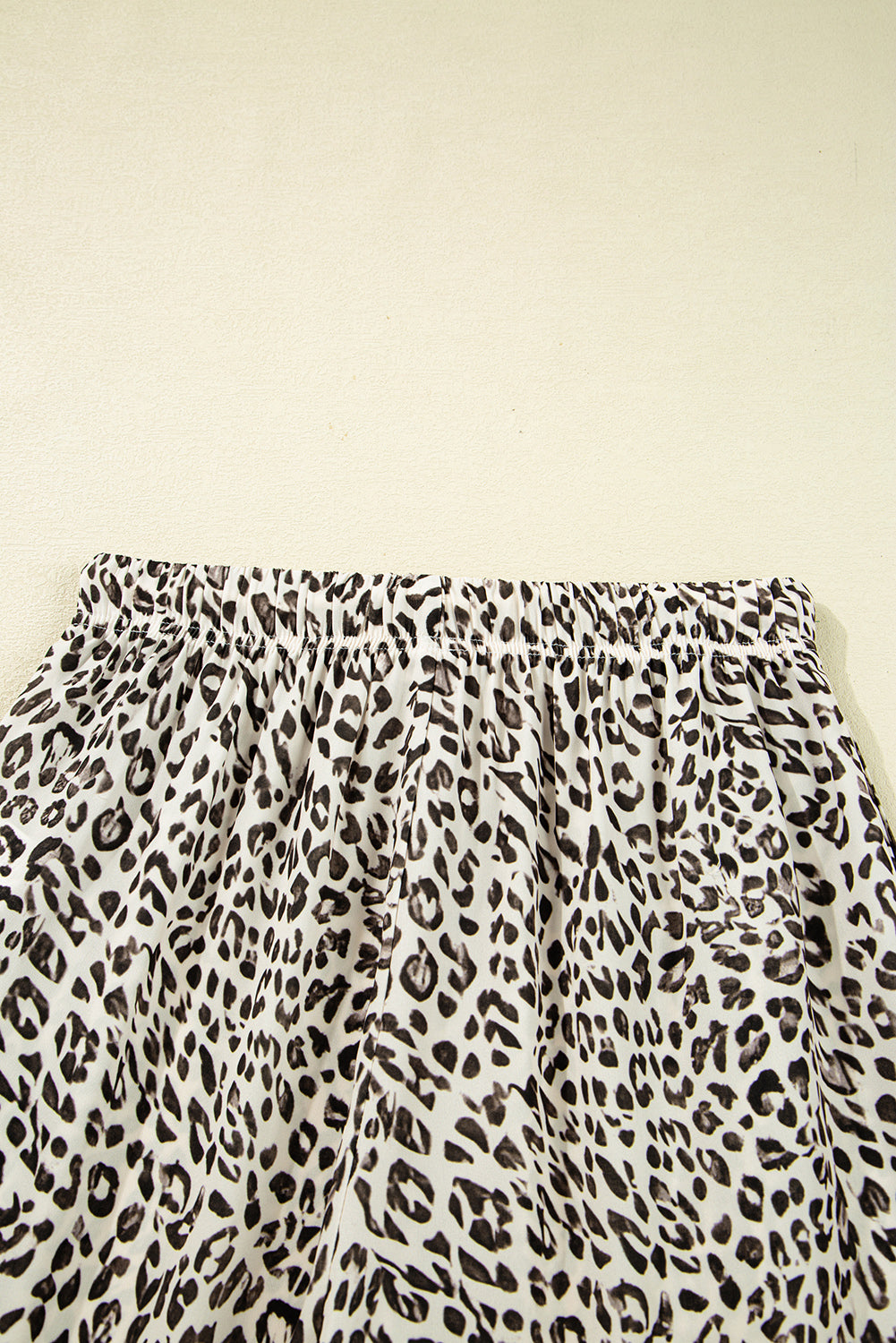 Leopard Print Drawstring Elastic Waist Loose Trousers | Brown & Khaki