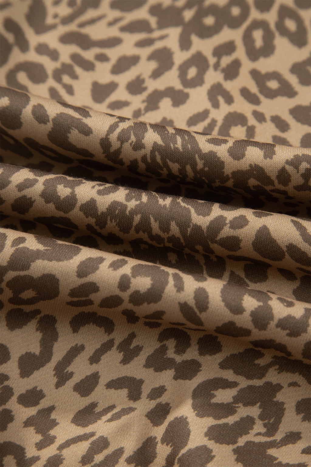 Khaki Leopard Print Jogger Pants Star Patch Drawstring Elastic Waist Women S-XL