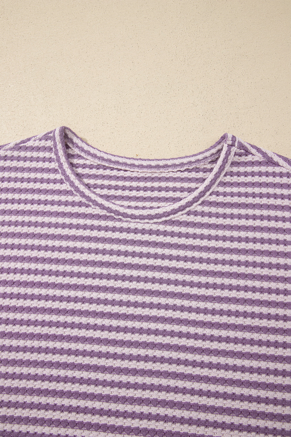 Stripe Textured Knit Top & Shorts Co-ord Set | Brown, Black & Purple | UK 8–18