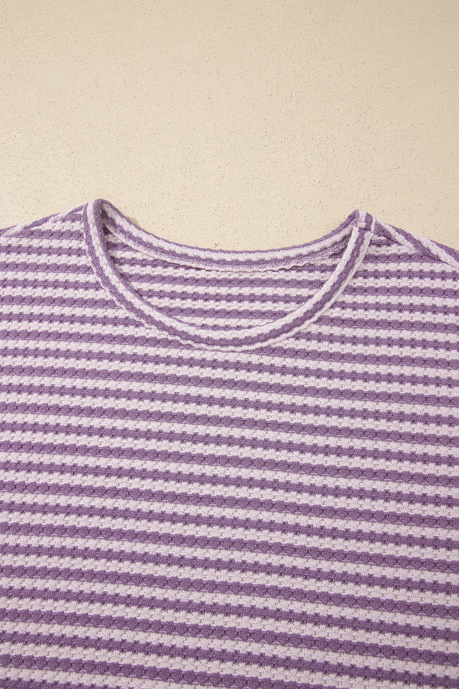 Stripe Textured Knit Top & Shorts Co-ord Set | Brown, Black & Purple | UK 8–18