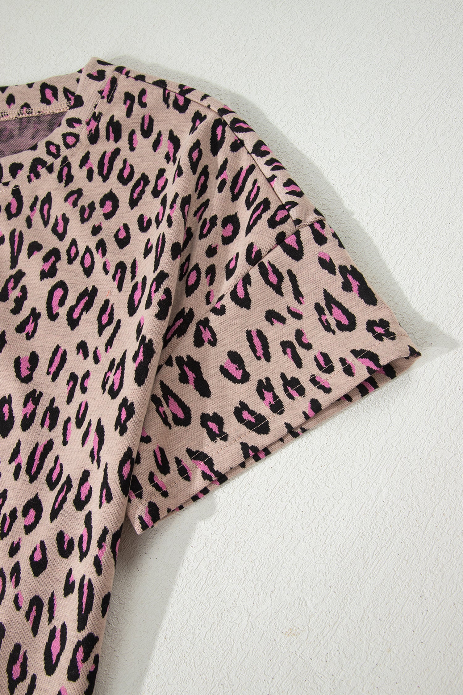 Pink Leopard Print Casual Tee & Pants Co-ord Set | UK 8–22