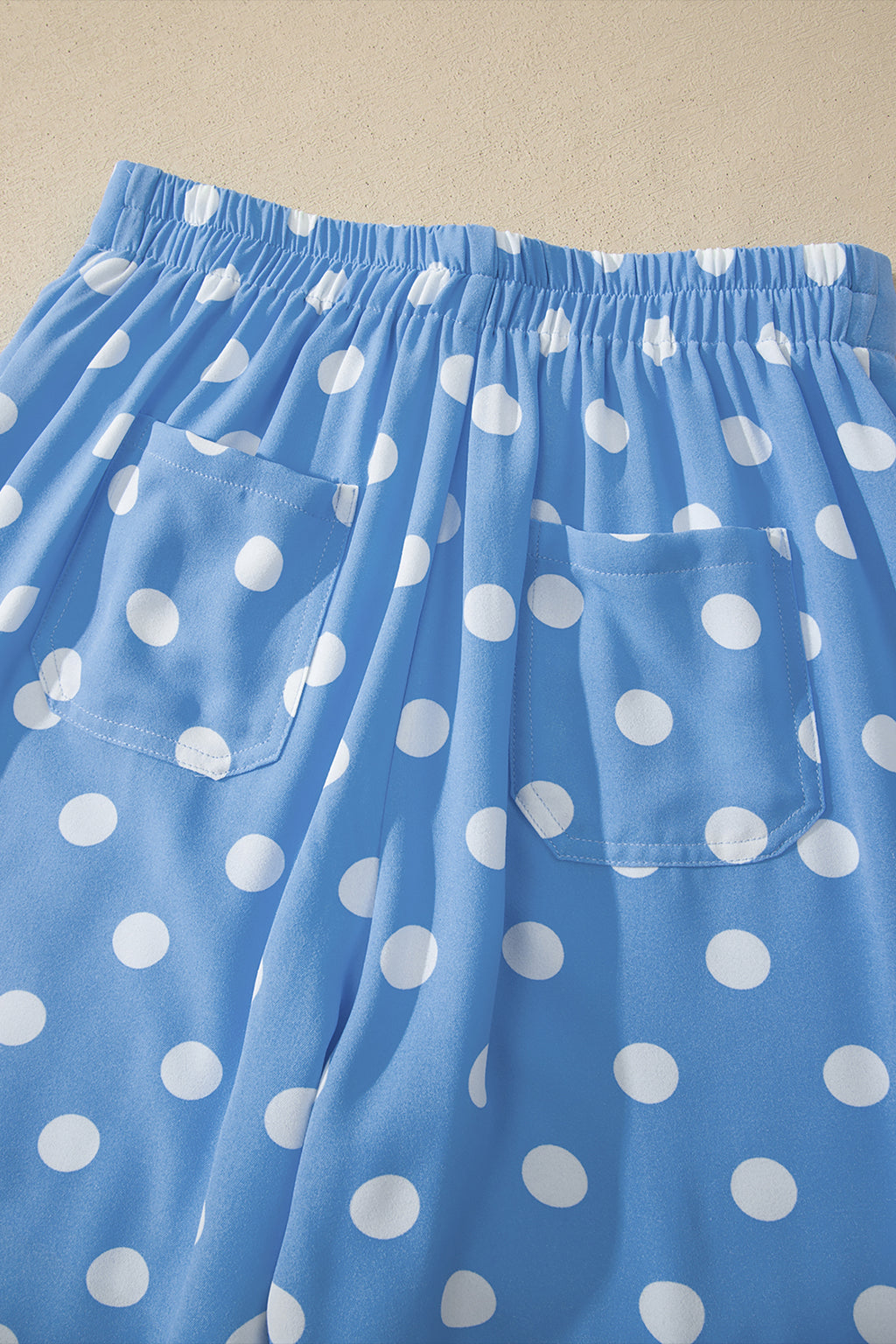 Sky Blue Polka Dot Wide Leg Trousers | Sizes S-XL