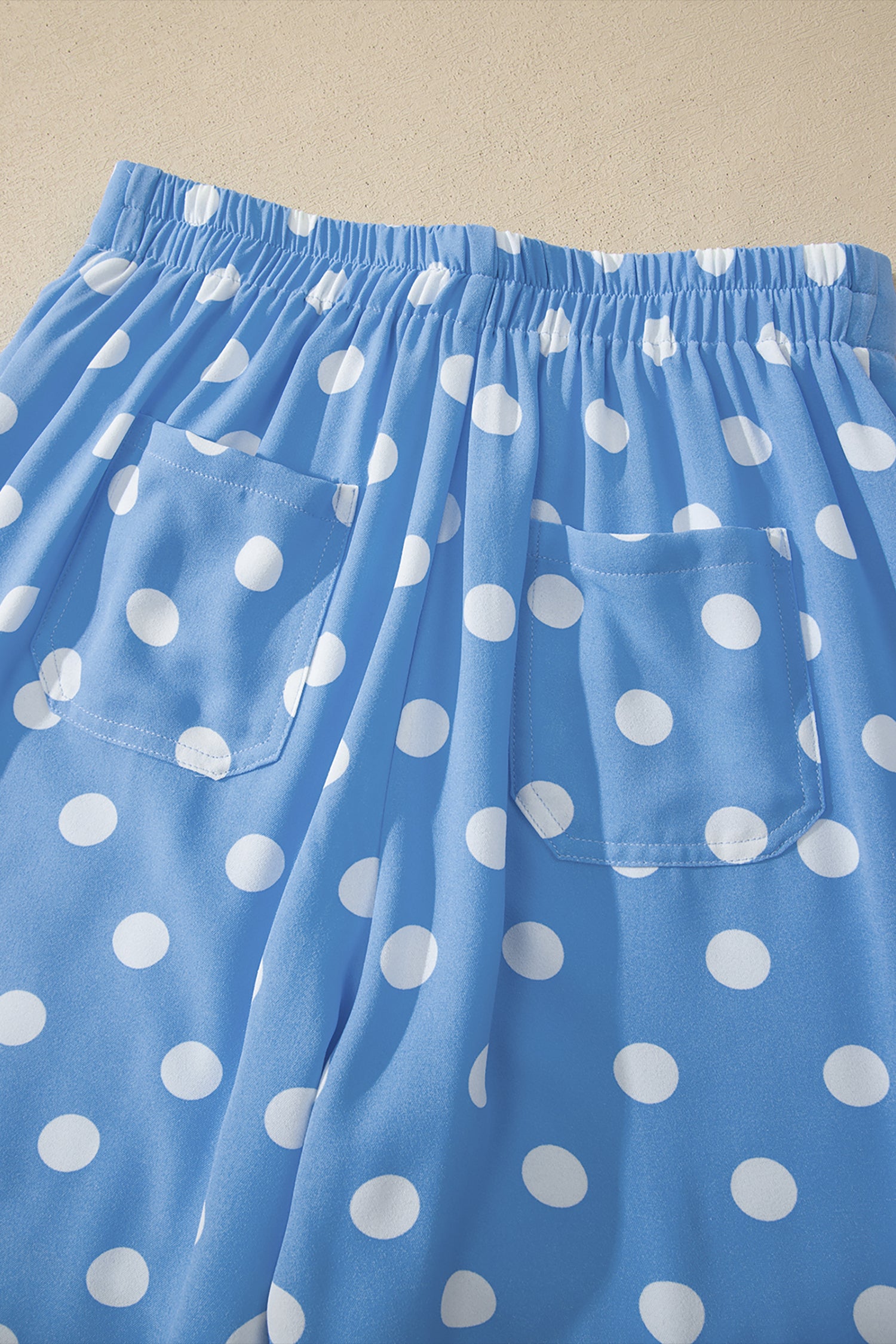 Sky Blue Polka Dot Wide Leg Trousers | Sizes S-XL
