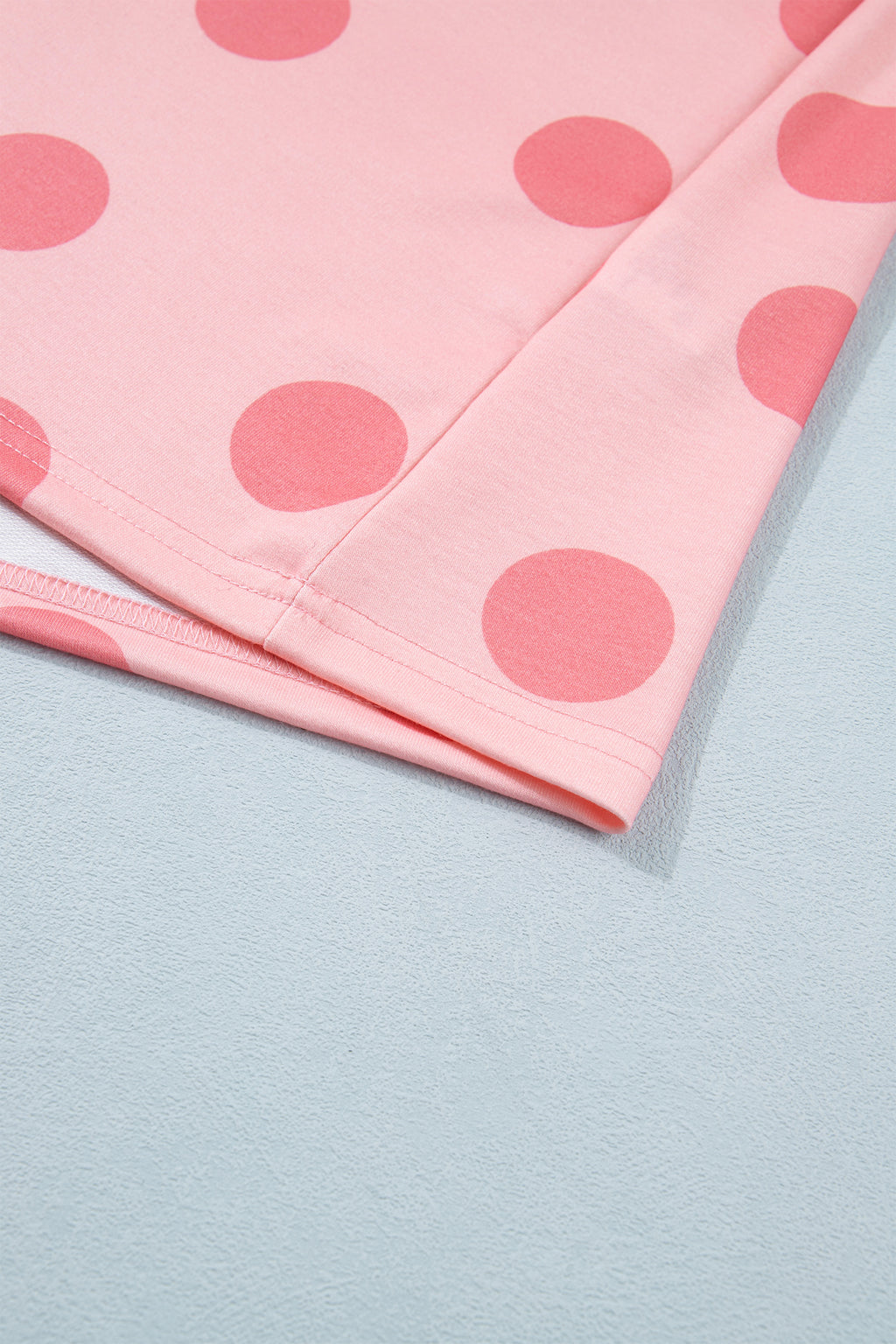 Polka Dot Short Sleeve Top & Casual Skort 2pcs Outfit | White, Pink & Sky Blue
