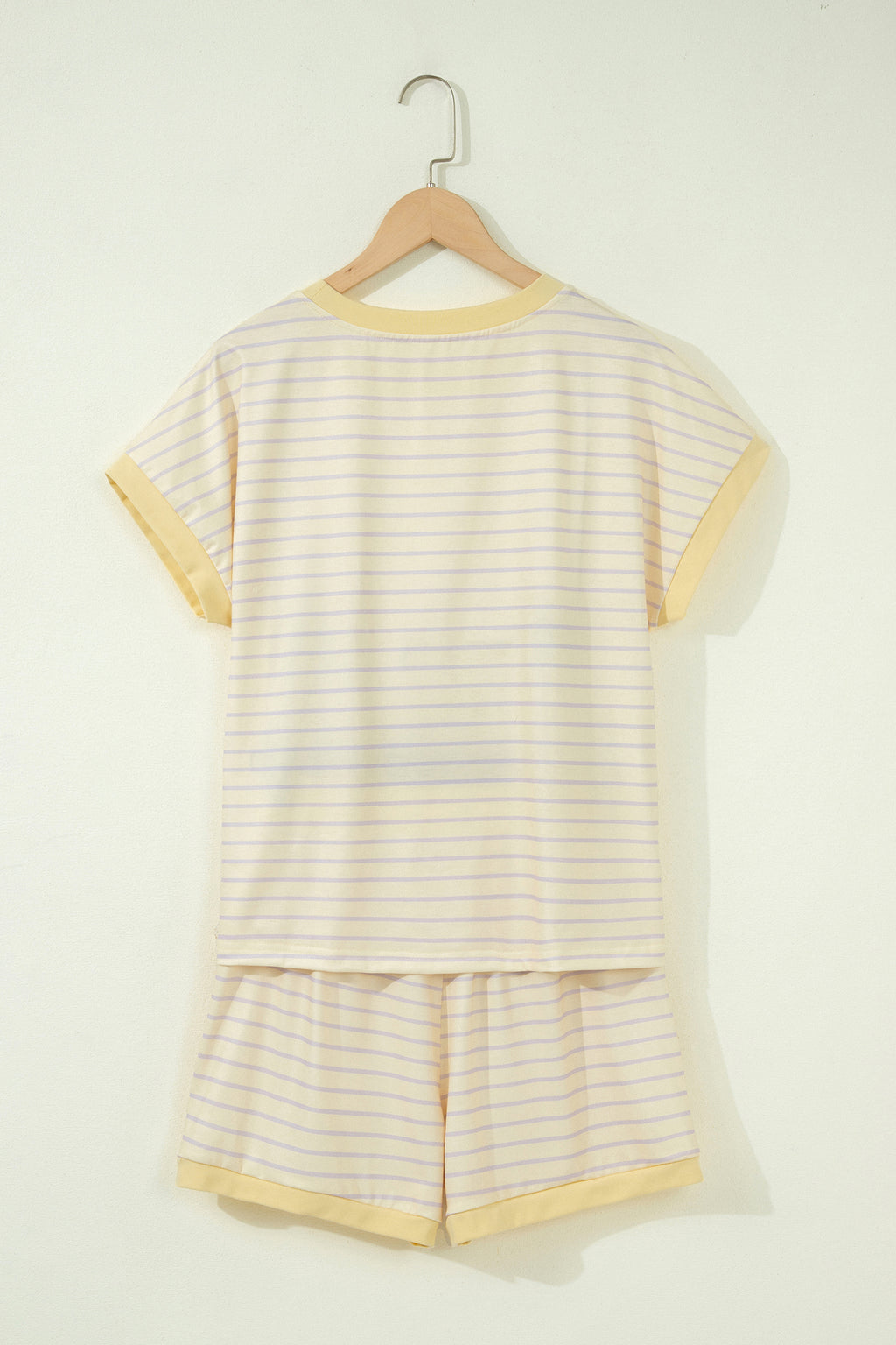 Yellow Stripe Relaxed Tee & Drawstring Shorts Co-ord Set | UK 8–22