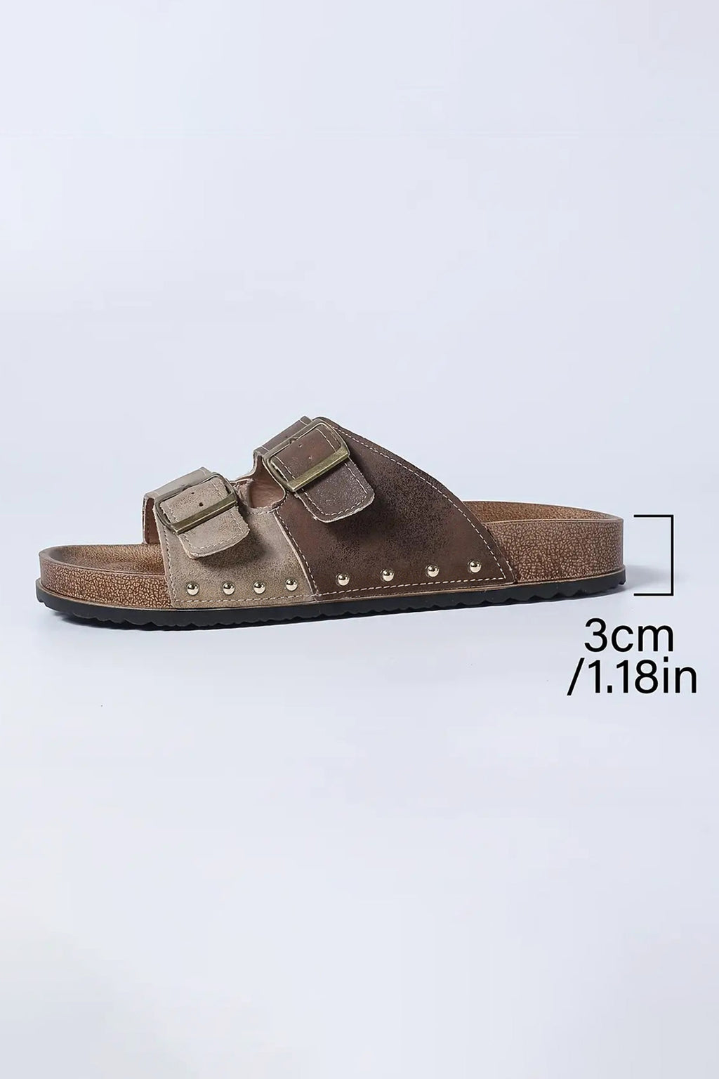 Women's Women's Coffee Leopard Two-Tone Retro Buckle Strap Hollowed Faux Suede Sandals EU 37-42 at LivelyLooks