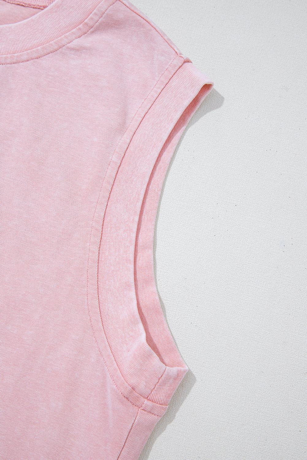 Women's Light Pink 2 Pieces Mineral Wash Cotton Tank Top Lined Split Skirt Set at LivelyLooks