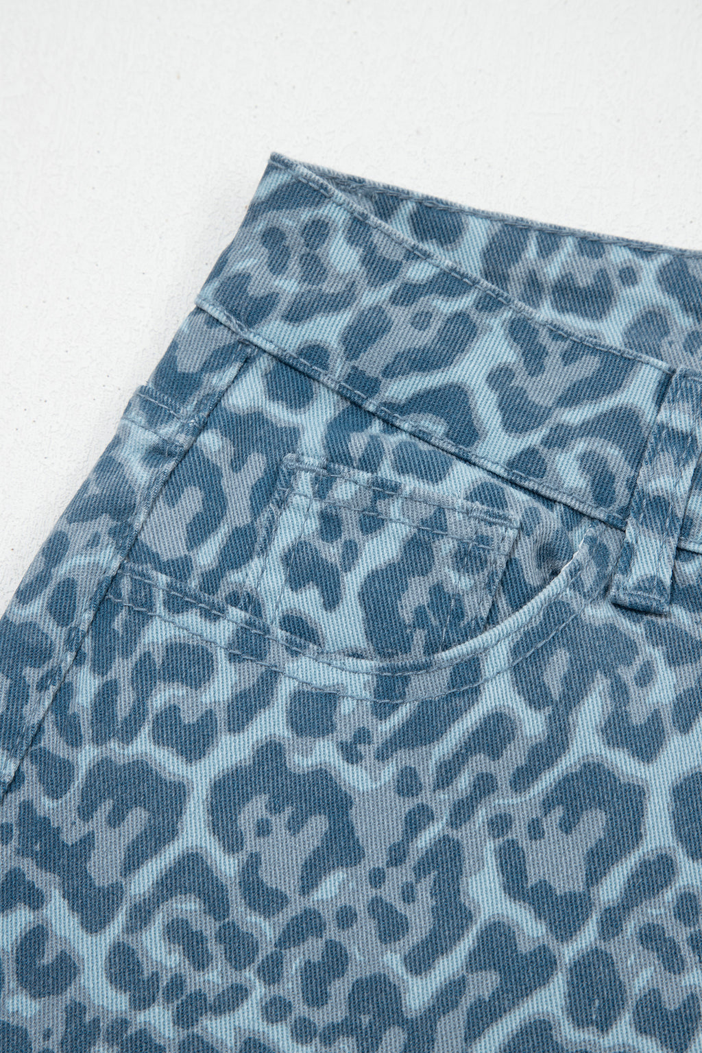 Women's Leopard Print Wide Leg High Waist Jeans | Brown, Grey, Blue & Pink at LivelyLooks