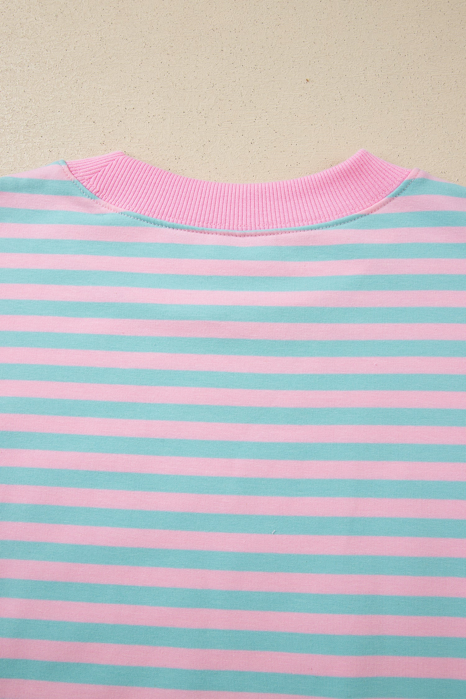Stripe Colour Block Long Sleeve Pullover & Shorts Set | Pink, Yellow & Green Stripe