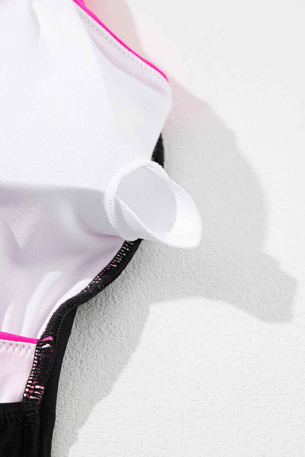 Pink Crossover Colour Block Cutout Monokini Swimsuit | UK 8-22