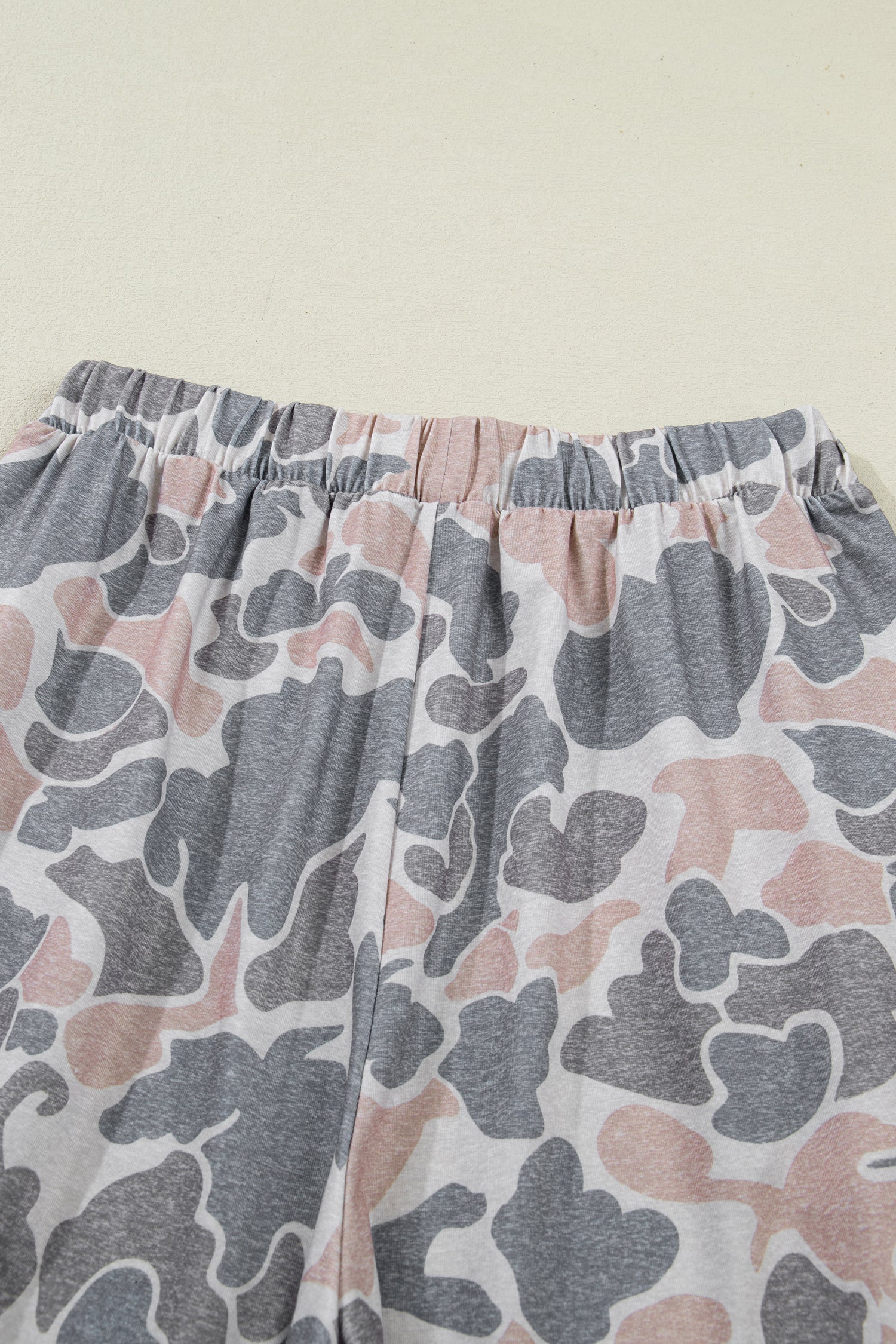 Multicolour Camouflage Short Sleeve Top & High Waist Wide Leg Pants Set | UK 8–22