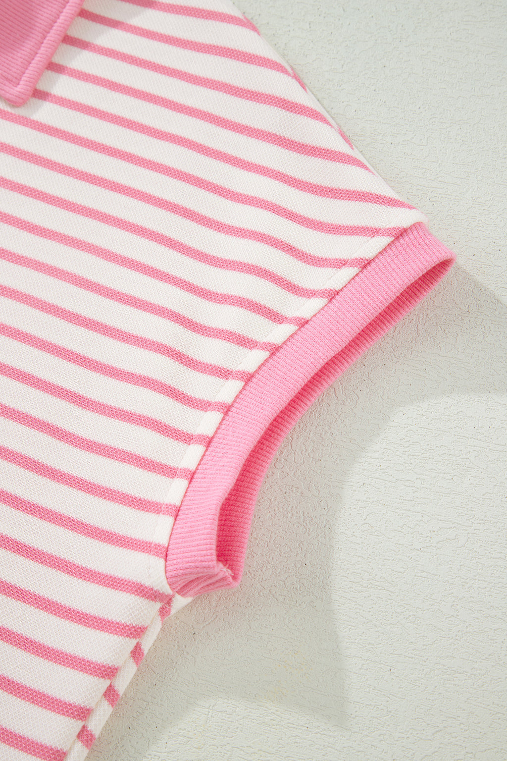 Striped Polo Tee & Drawstring Skort Set – Pink