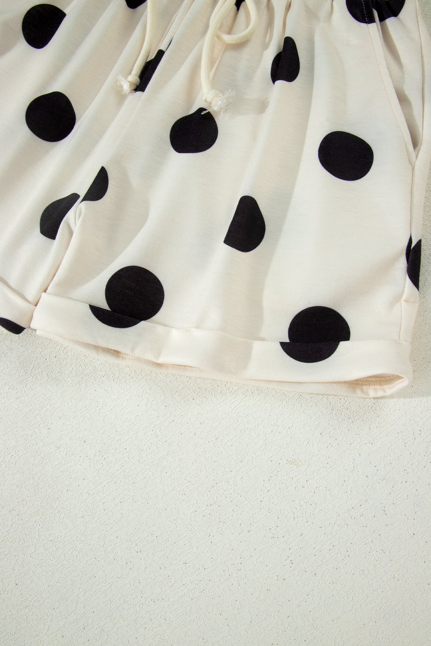 LivelyLooks Polka Dot V-Neck Tee & Shorts Co-ord Set | Green, Pink & Beige S-XL women's fashion
