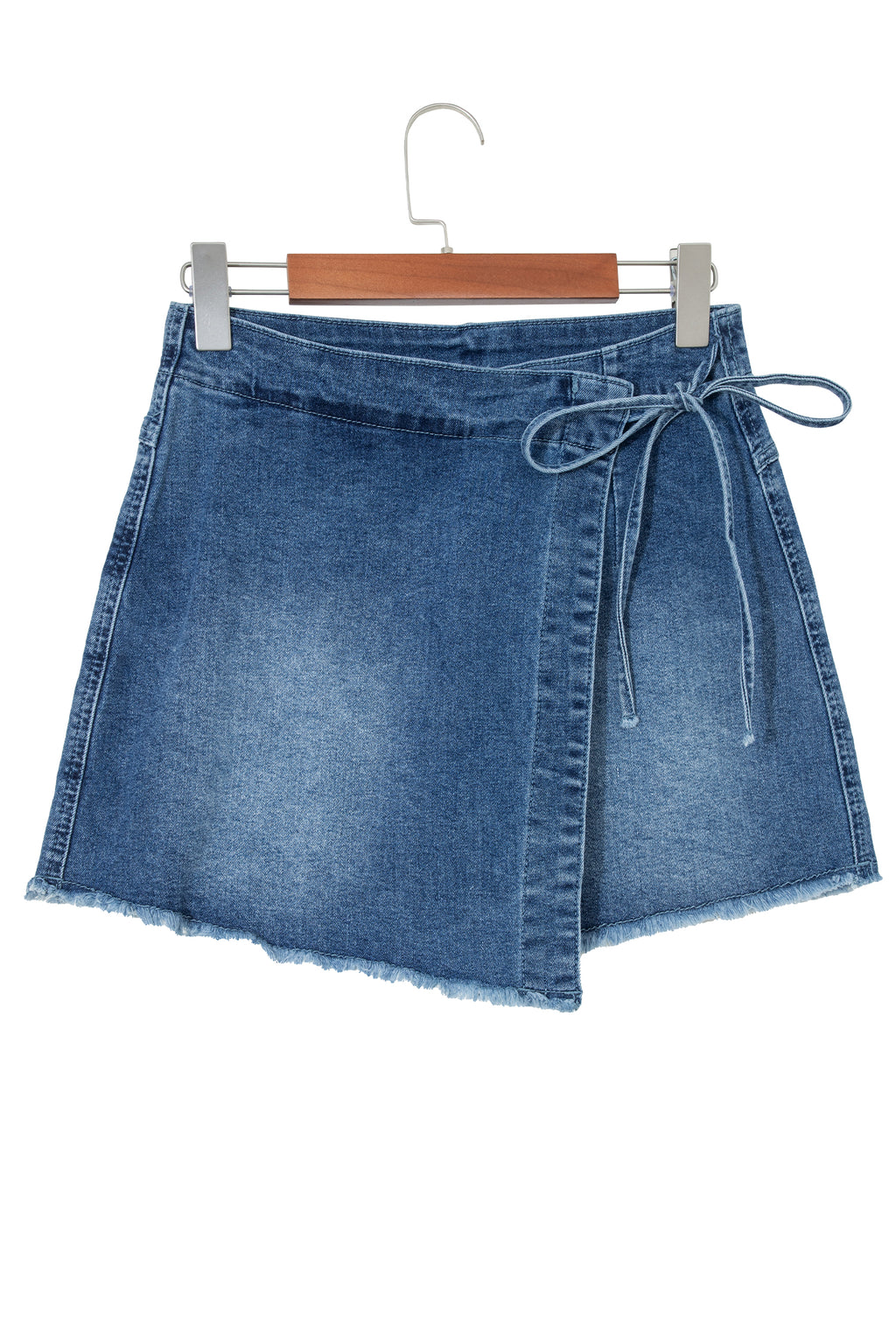 Shop Ashleigh Blue Wrapped Tied Waist Denim Skort at LivelyLooks