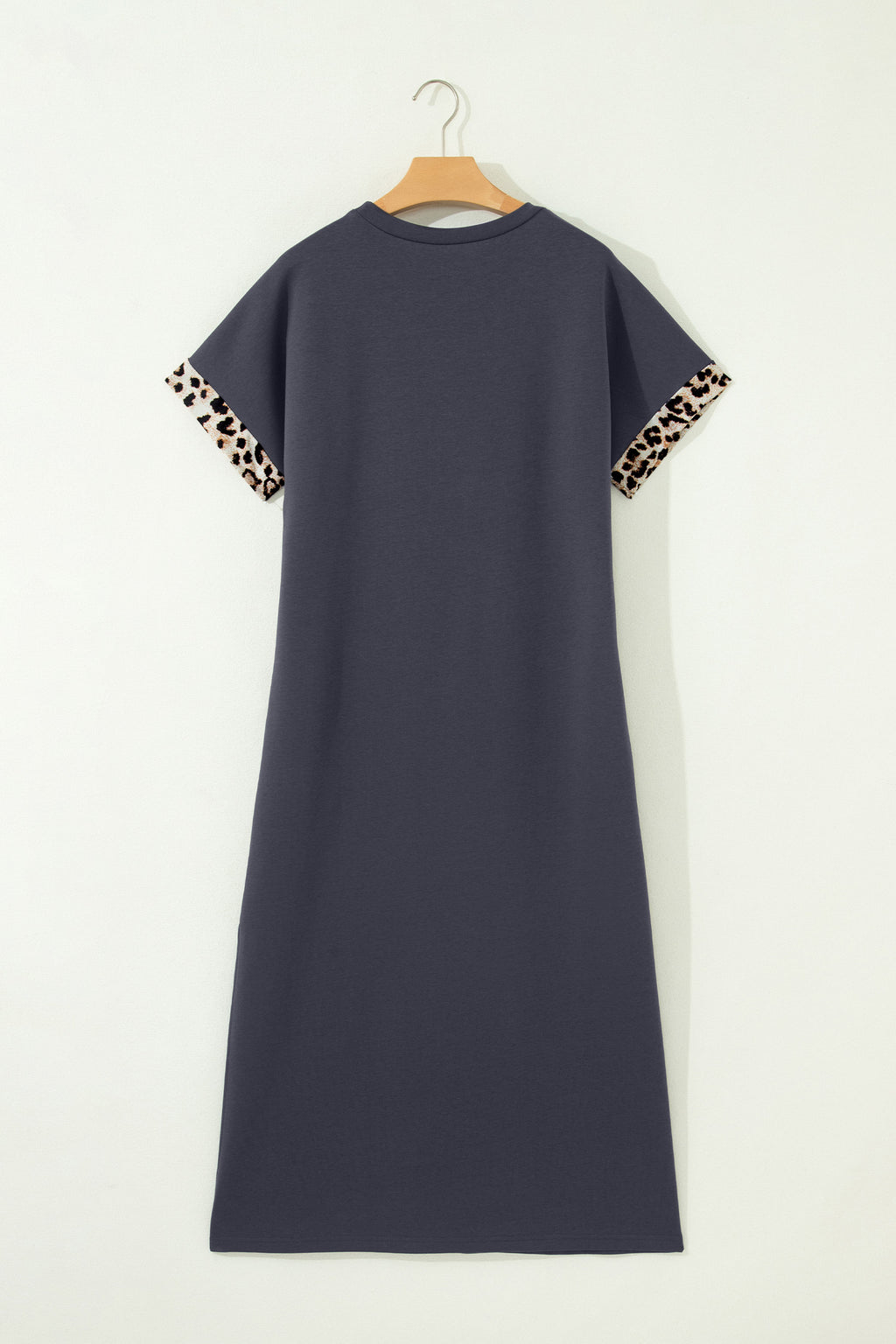 Shop White Grey Leopard Bow T-Shirt Maxi Dress Thigh Slit Cuffed UK 8-22 at LivelyLooks