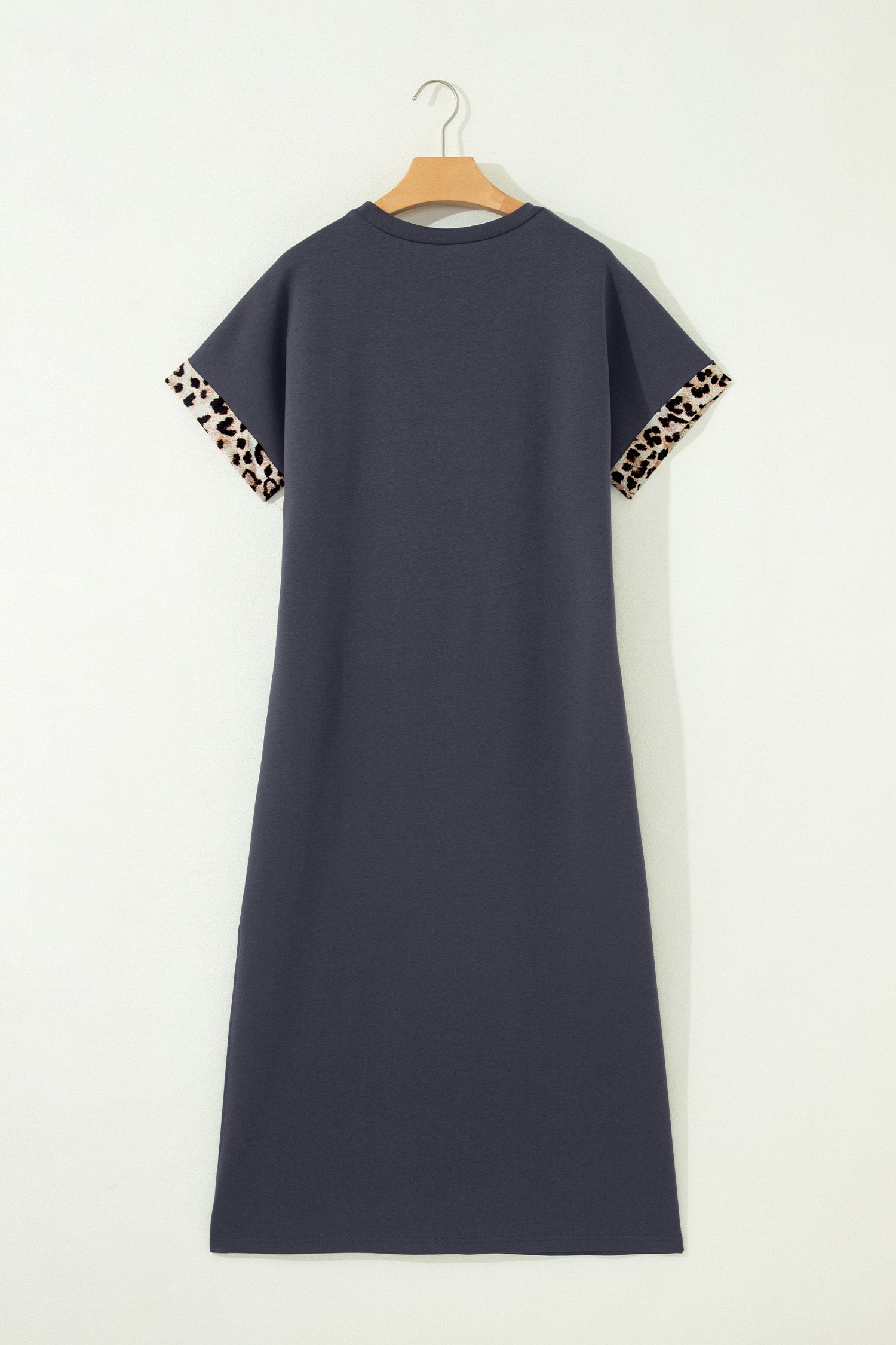 Shop White Grey Leopard Bow T-Shirt Maxi Dress Thigh Slit Cuffed UK 8-22 at LivelyLooks