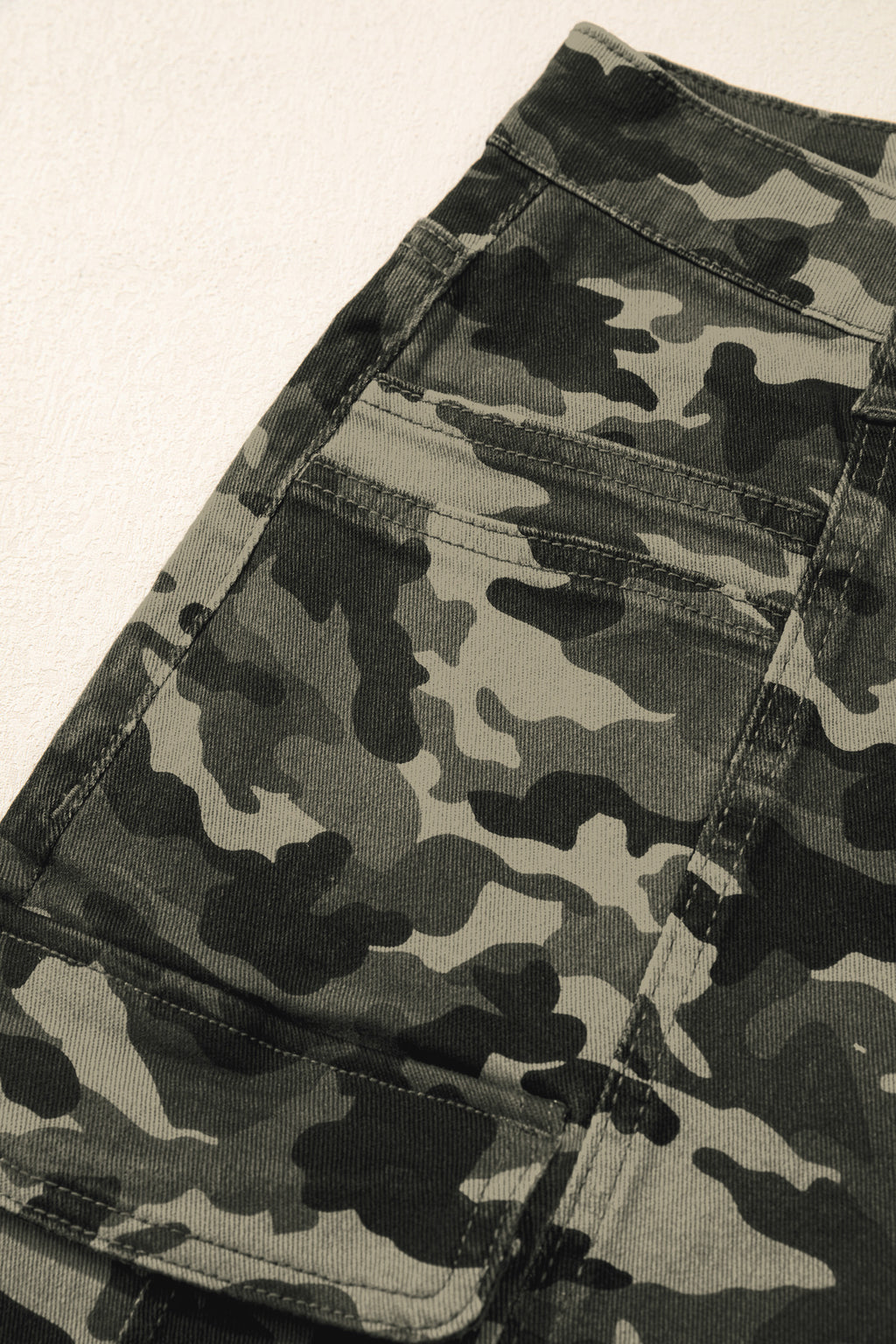 Women's Women's Green Camo Cargo Denim Jeans Multi-Pocket Stretch UK 4-16 at LivelyLooks