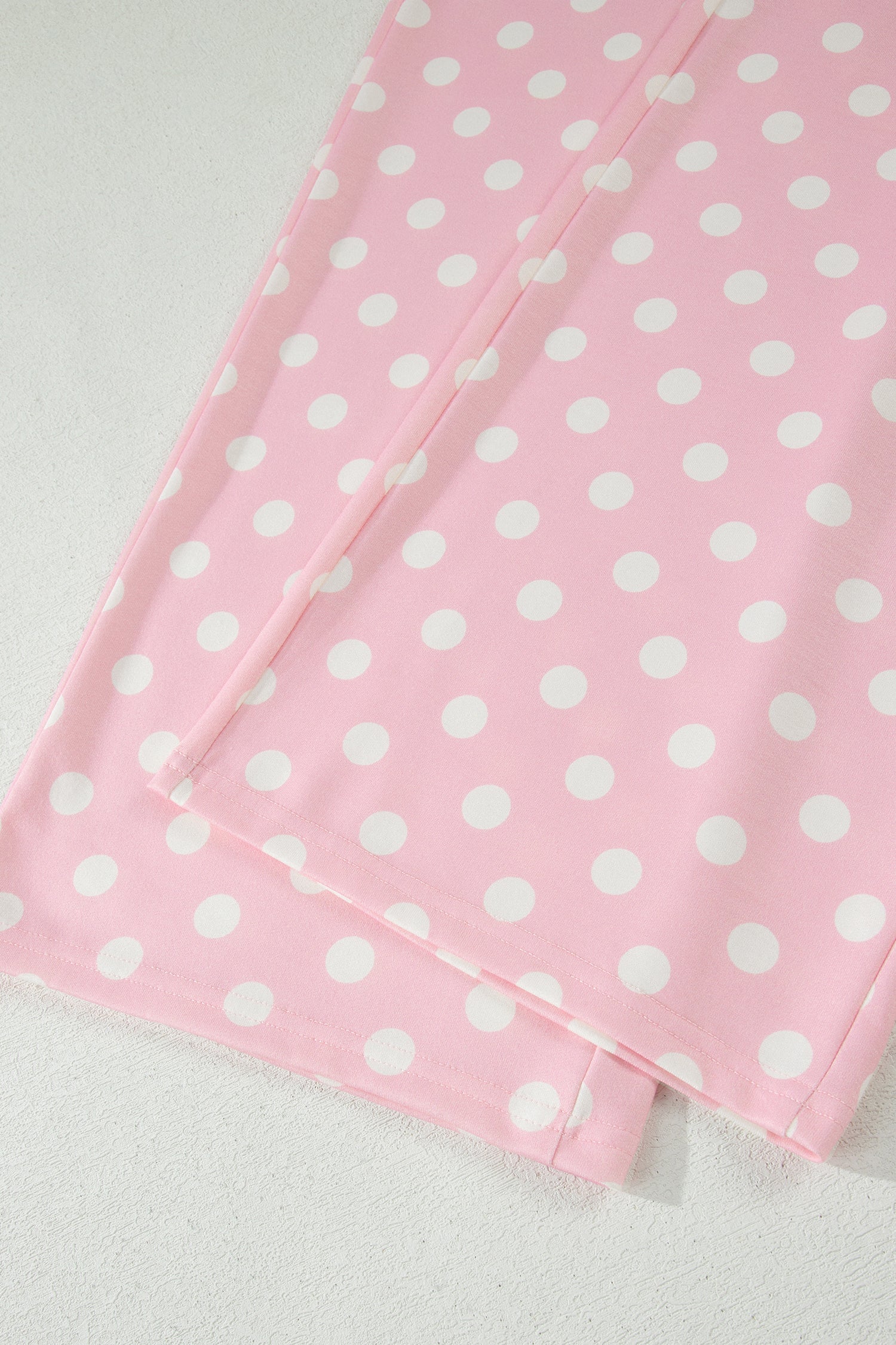 LivelyLooks Pink Polka Dot Mock Neck Short Sleeve Top & Shift Pant Co-ord Set S-XL women's fashion