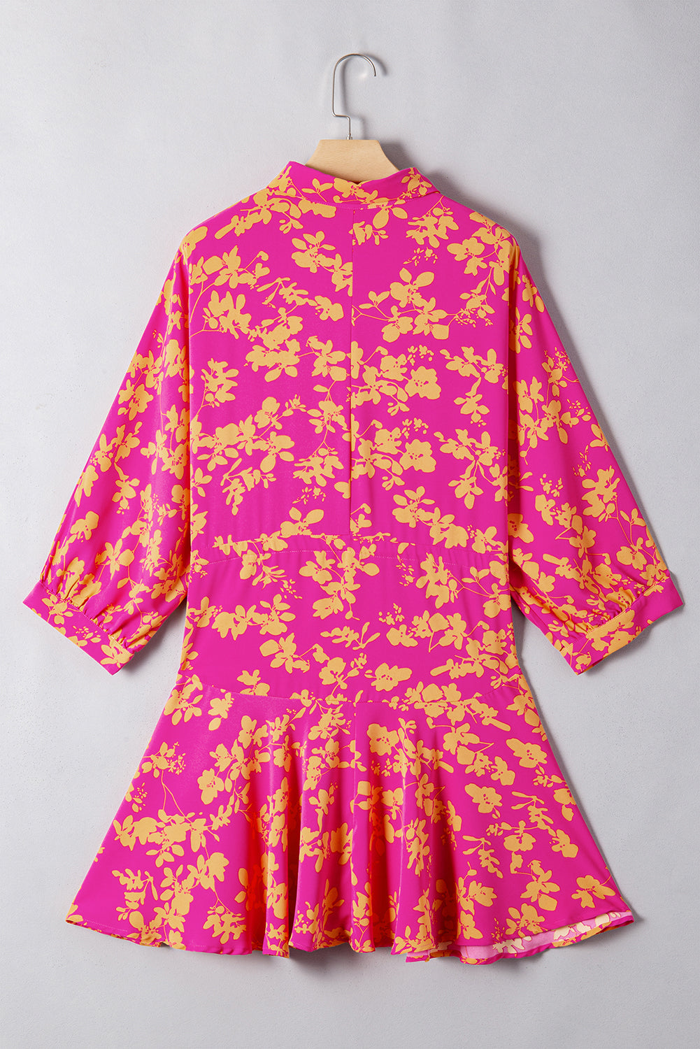 LivelyLooks Women's Floral Print Drawstring Tunic Short Dress Green Pink S-XL women's fashion