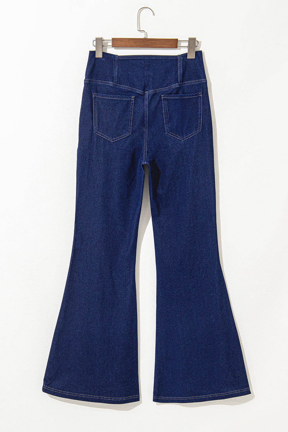 Women's Women's Flare Knit Jeans Crossed Waist High Elastic Fit Sizes S-2XL at LivelyLooks