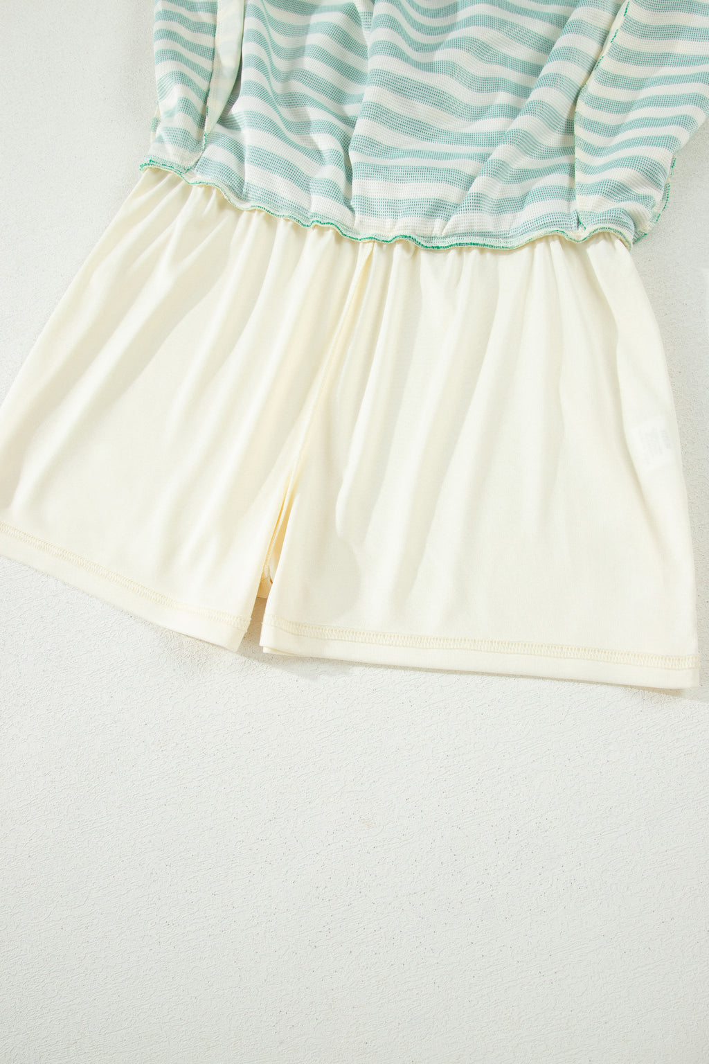 Shop Dark Blue Textured Stripe Contrast Trim Zip Collar Sleeveless 2-Piece Skort Set at LivelyLooks