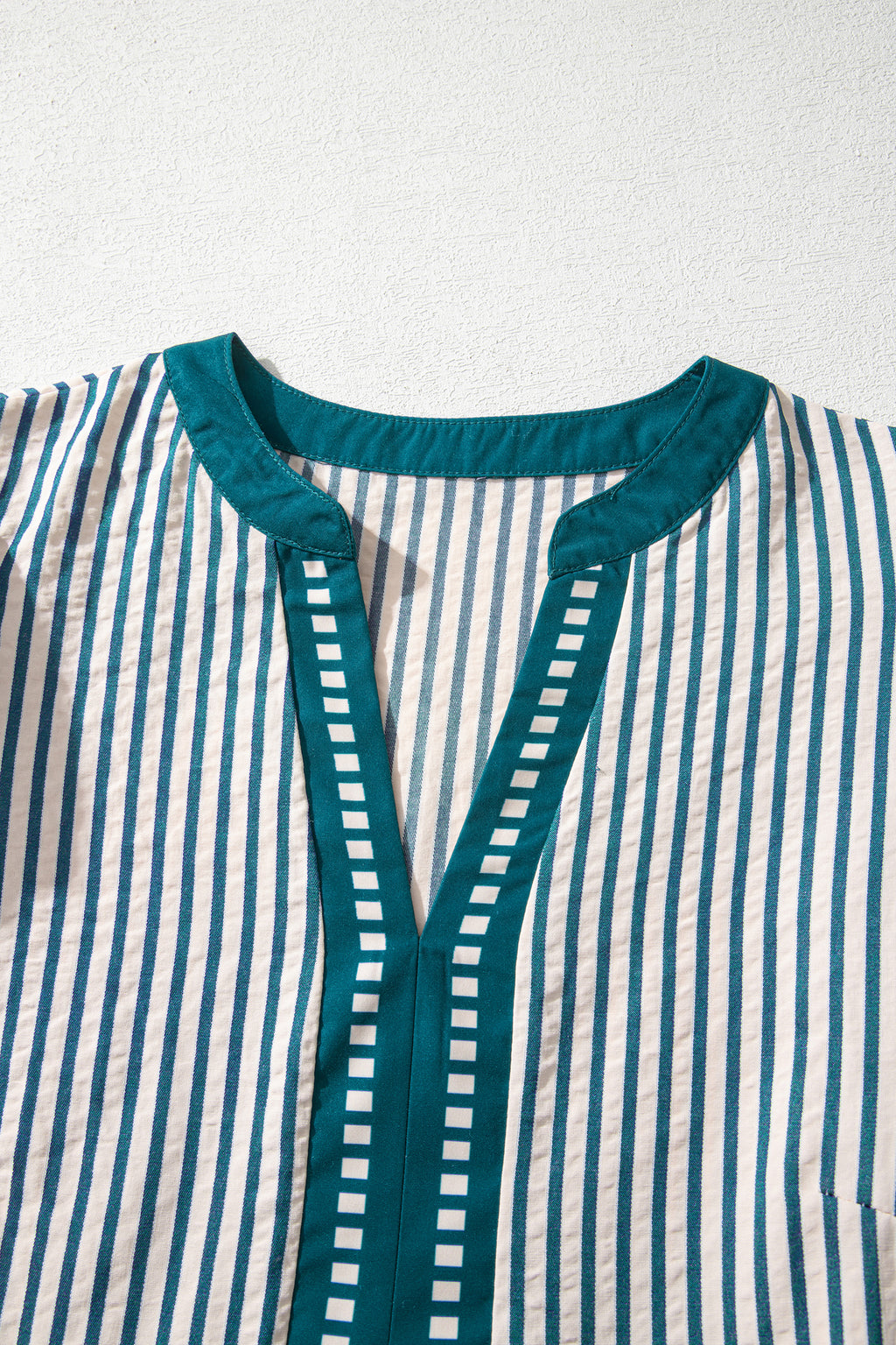 Stripe Double Ruffle Sleeve V-Neck Midi Dress | Green, Brown & Black
