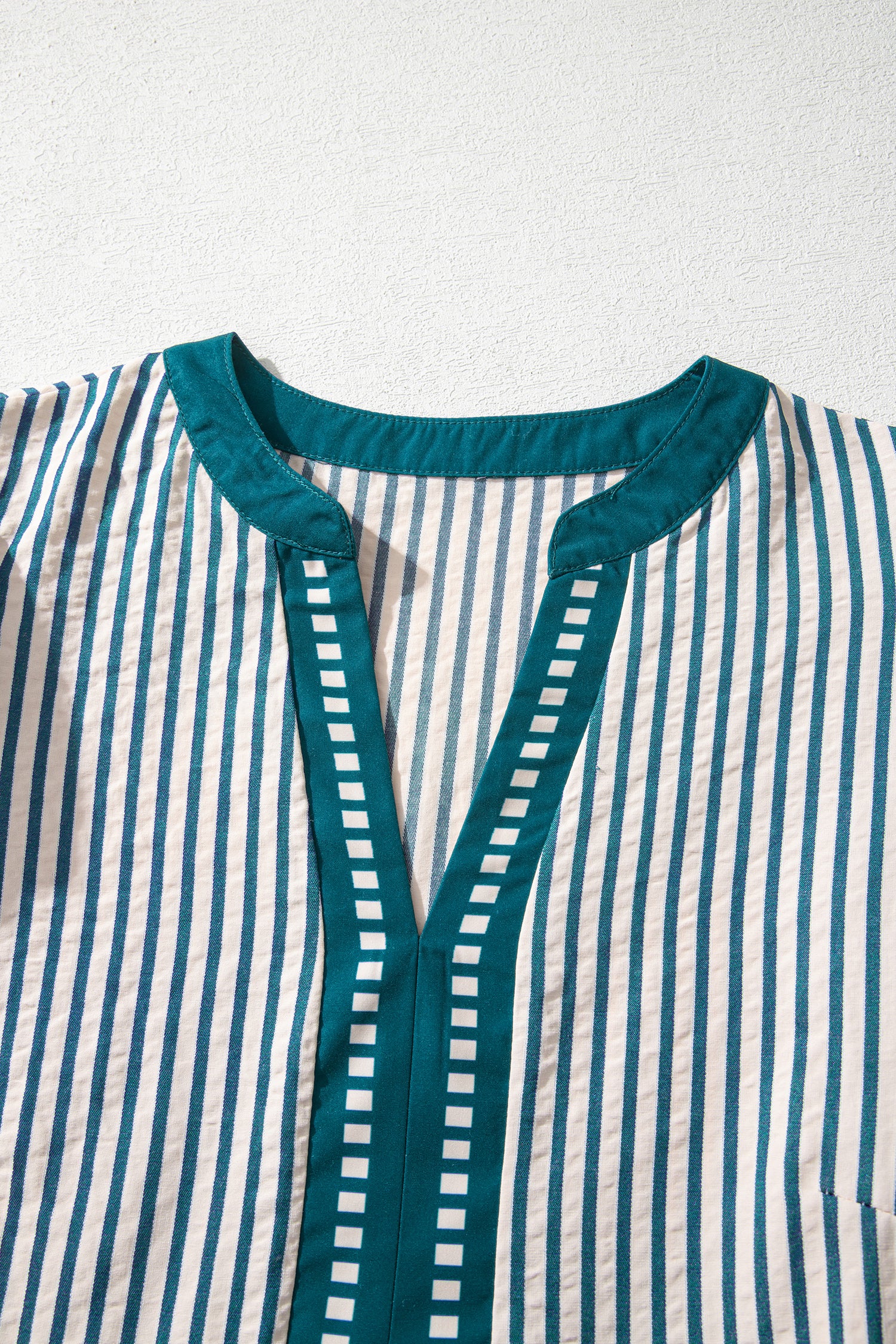 Stripe Double Ruffle Sleeve V-Neck Midi Dress | Green, Brown & Black