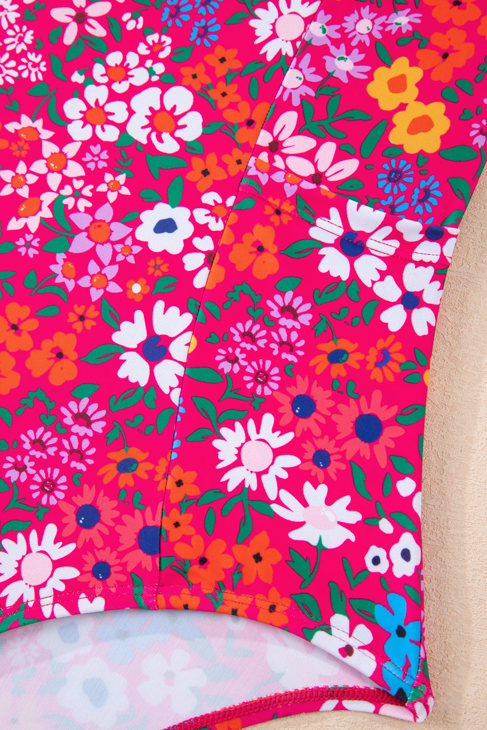 Women's Women Floral Print Ricrac Trim Spaghetti Strap One Piece Swim Dress S-2XL at LivelyLooks