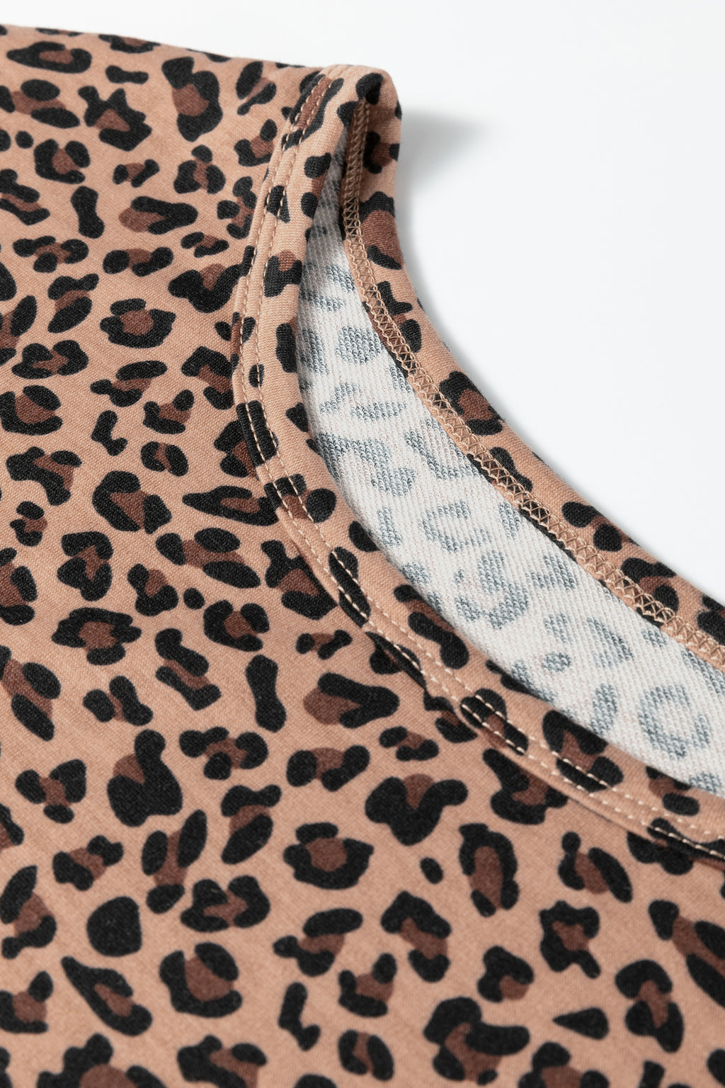 Leopard High-Low Loose Tee & Ankle Length Pants Set | Brown & White | UK 8–22