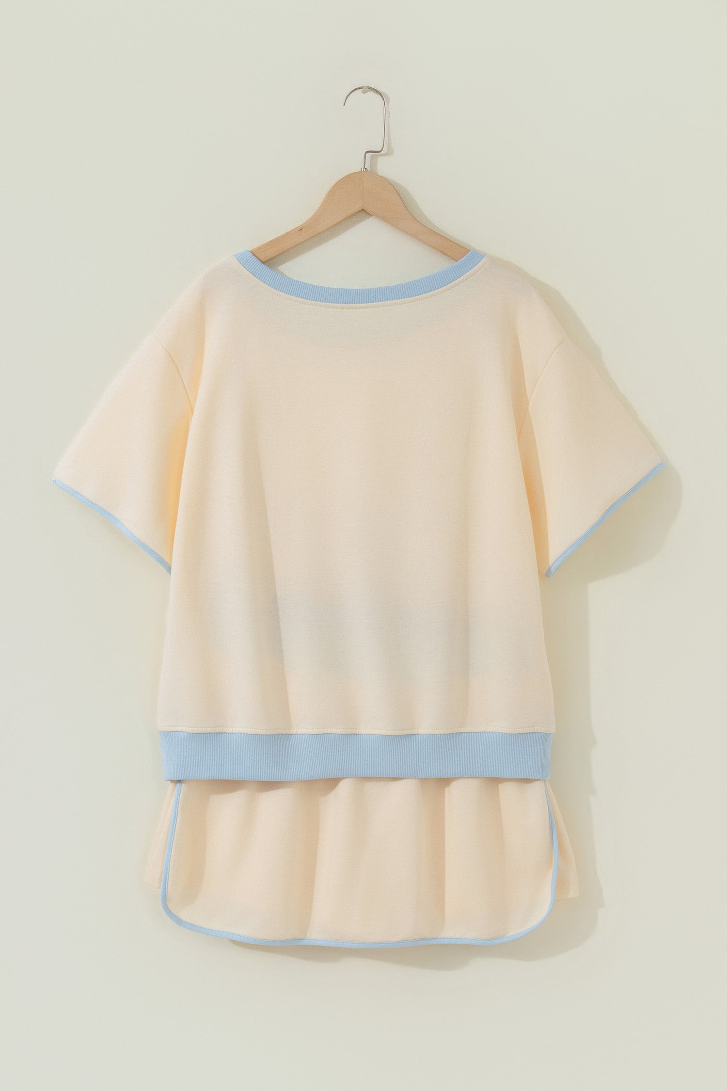 Colourblock Drop Shoulder T-Shirt & Skort 2-Piece Set Beige Black Green