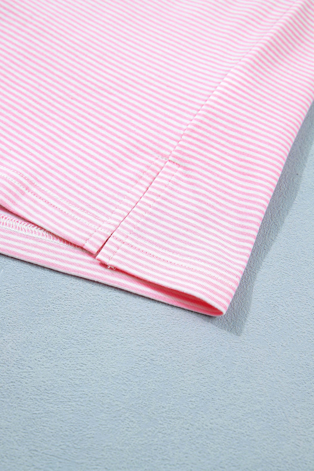 Pink Stripe Matching Oversized Tee & Drawstring Shorts Co-ord Set