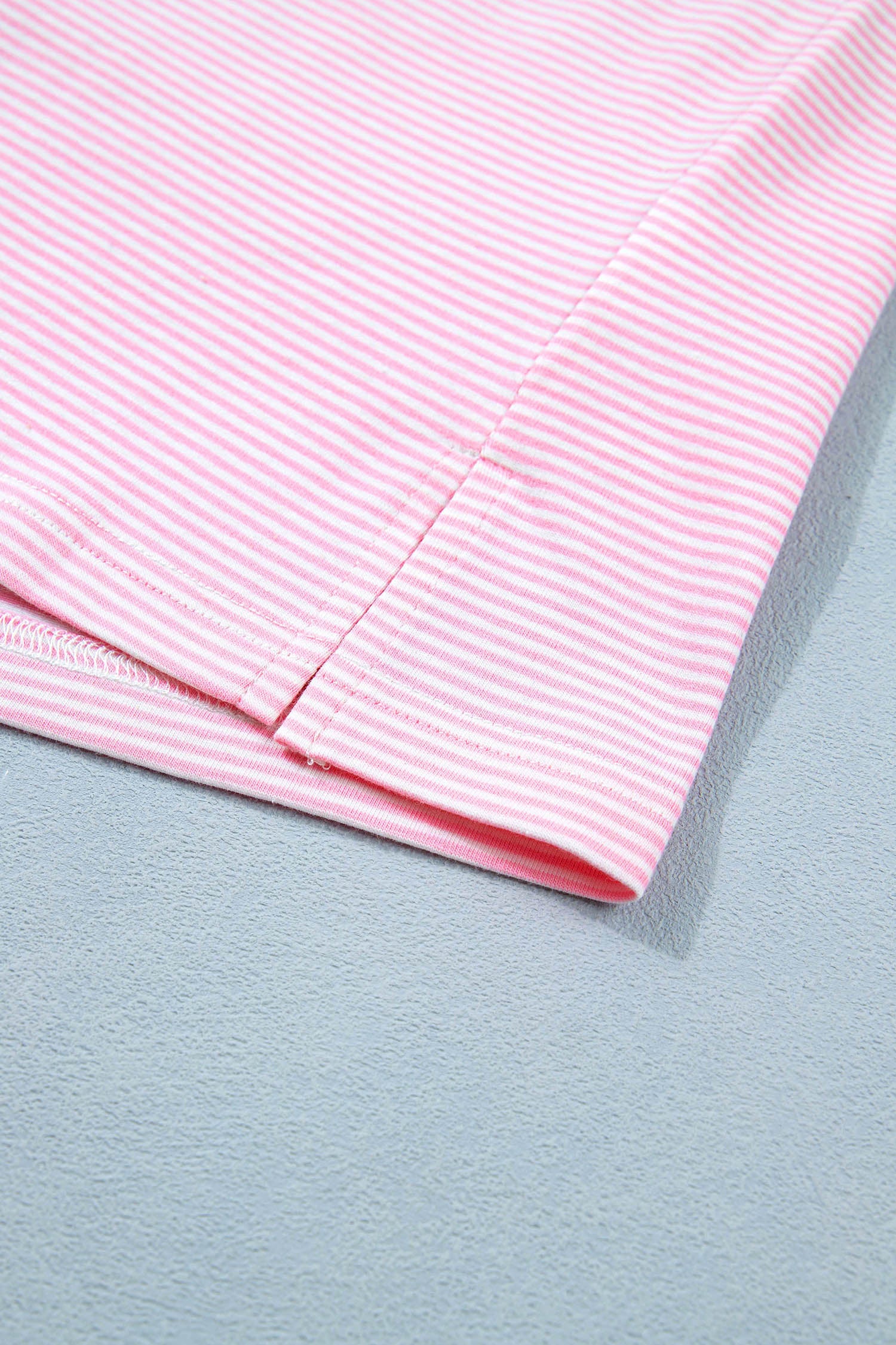Pink Stripe Matching Oversized Tee & Drawstring Shorts Co-ord Set
