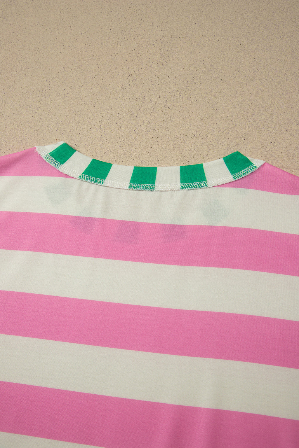Stripe Exposed Seam Contrast Patchwork Oversized Top
