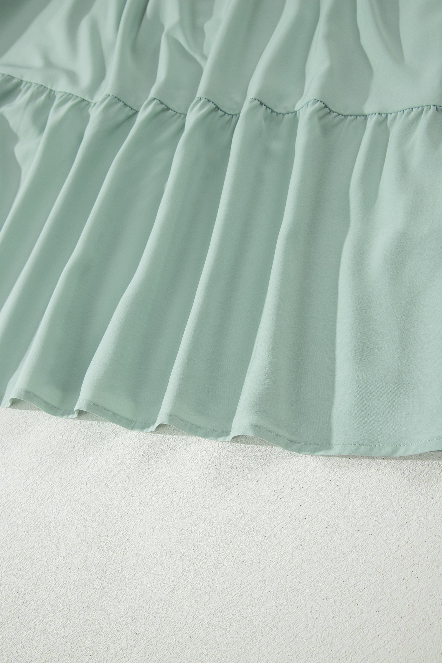 Women's Solid Colour V Neck Puff Sleeve High Waist Tiered Maxi Dress | S-XL at LivelyLooks