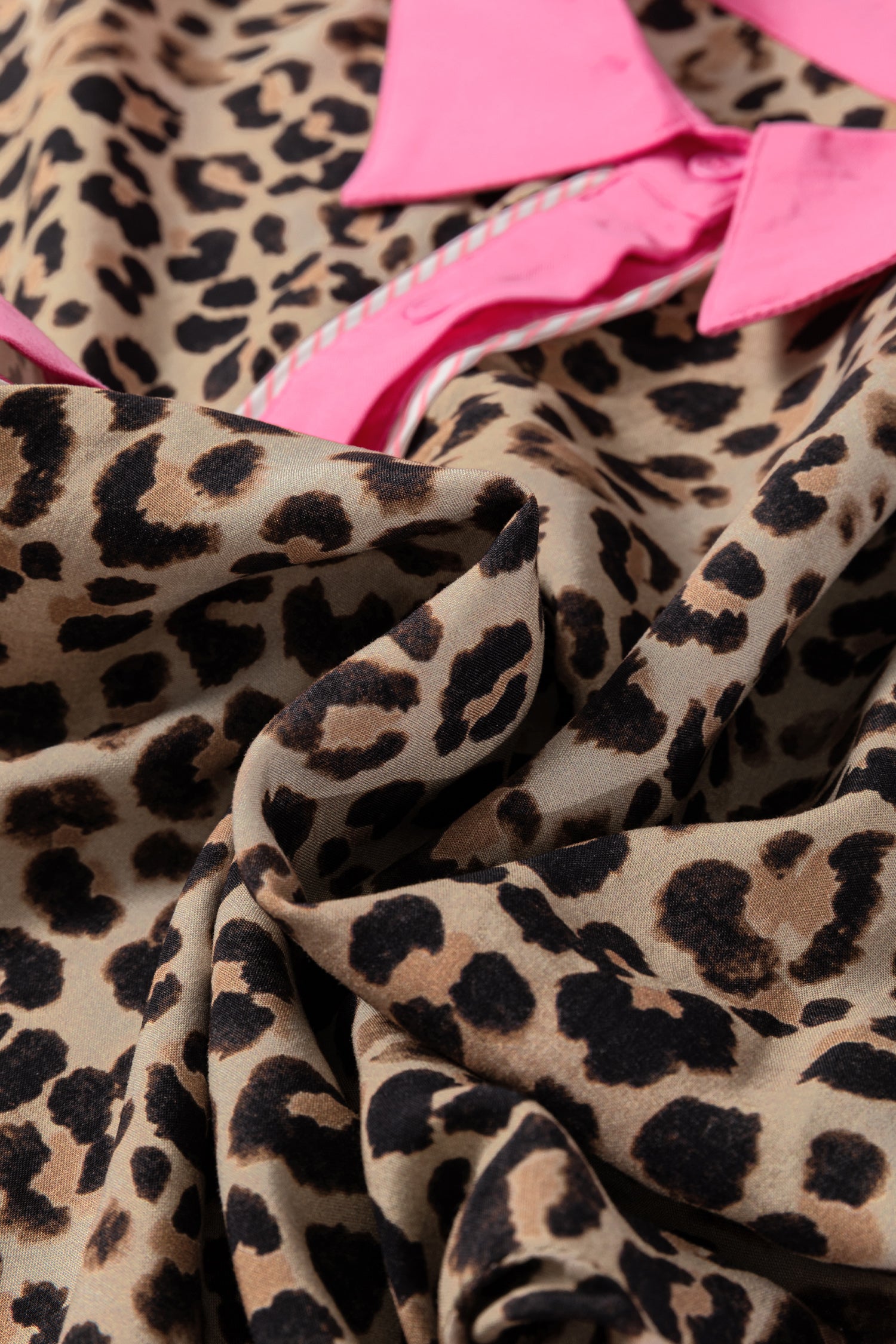 Brown Contrast Trim Leopard Top & Pant Set | UK 8–22