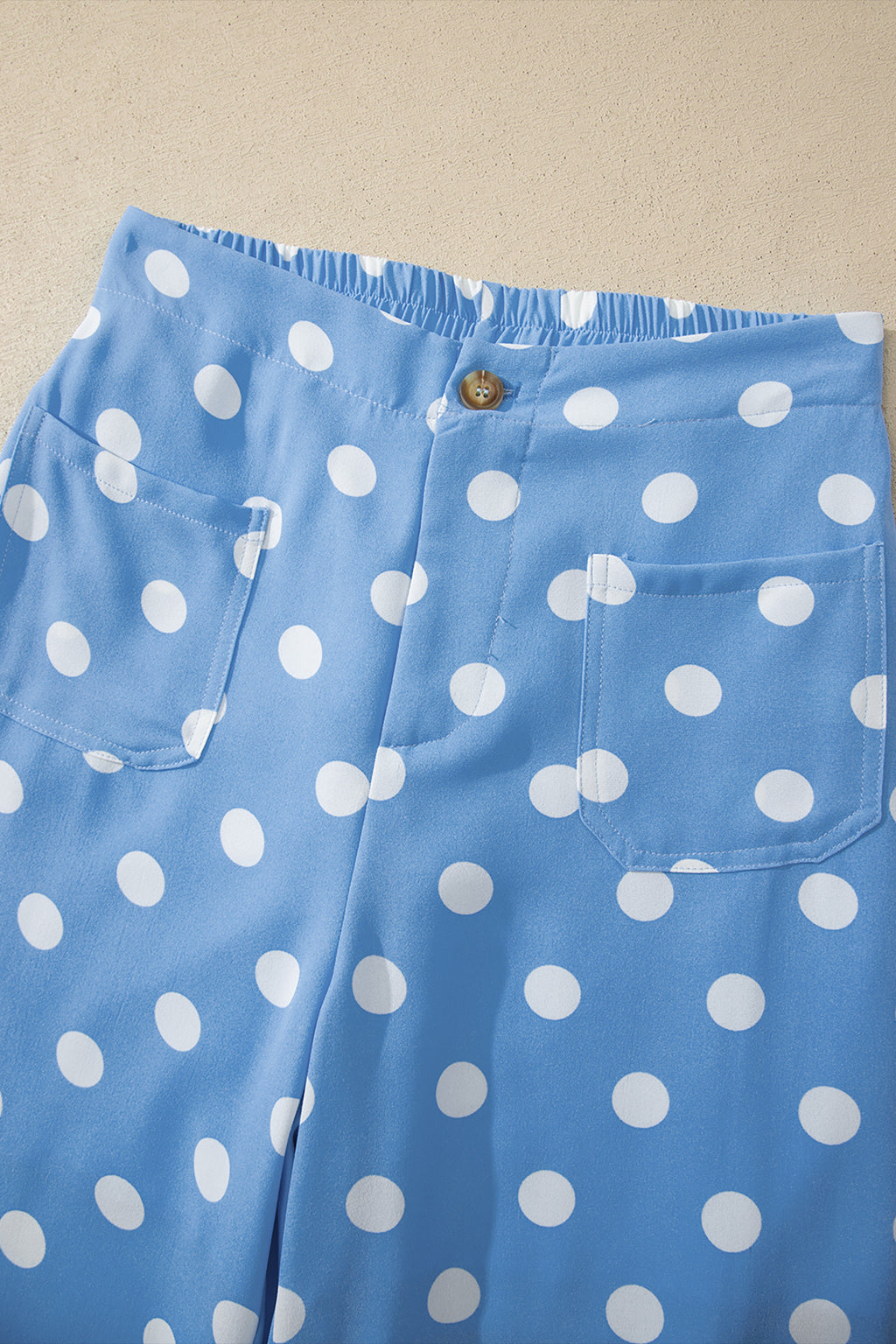 Sky Blue Polka Dot Wide Leg Trousers | Sizes S-XL