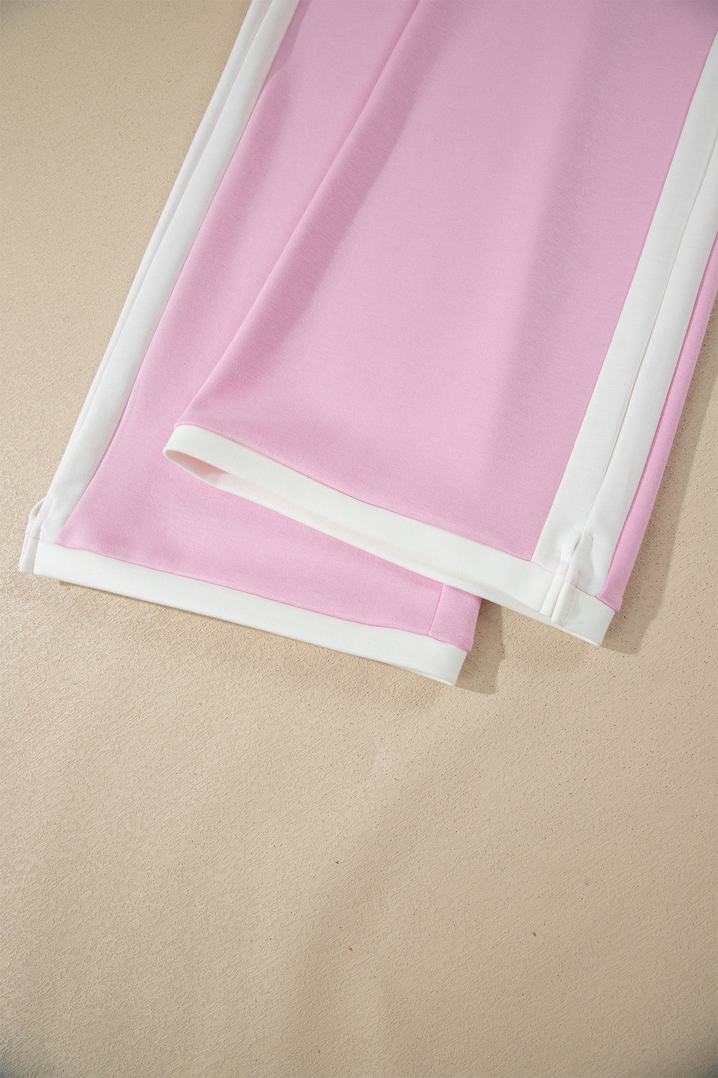 Colourblock Trim Cropped Tank & Wide Leg Trousers Set | Pink & Sky Blue | Sizes 8-22