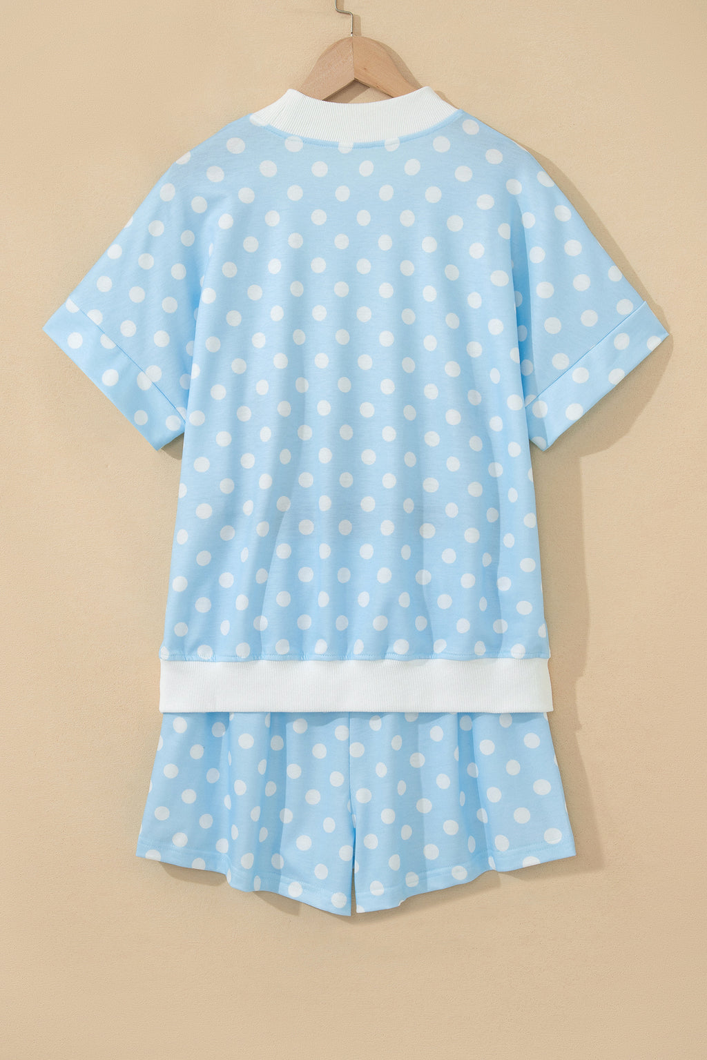 Polka Dot Mock Neck Short Set – Yellow, Pink, Sky Blue & Green