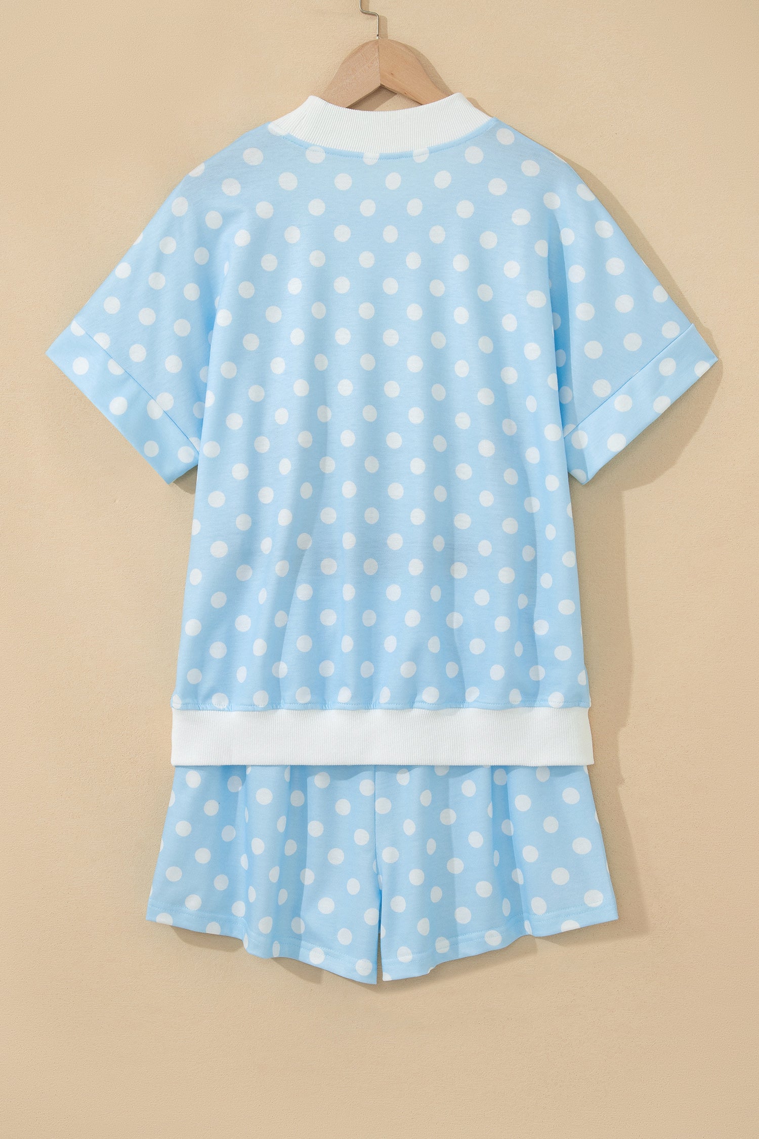 Polka Dot Mock Neck Short Set – Yellow, Pink, Sky Blue & Green
