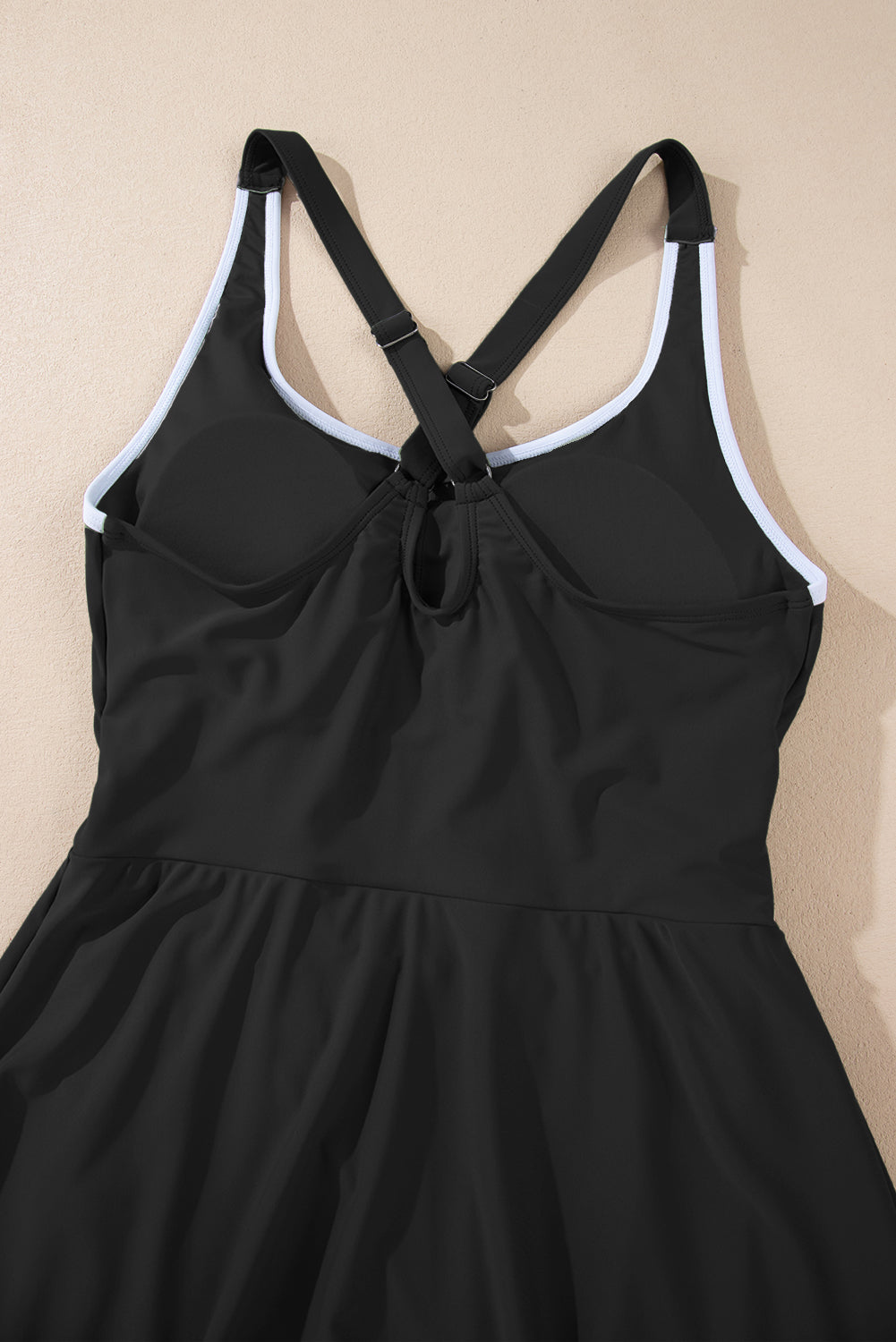 LivelyLooks Women's Ruffled High Waist Swim Dress Contrast Edge One Piece S-2XL women's fashion