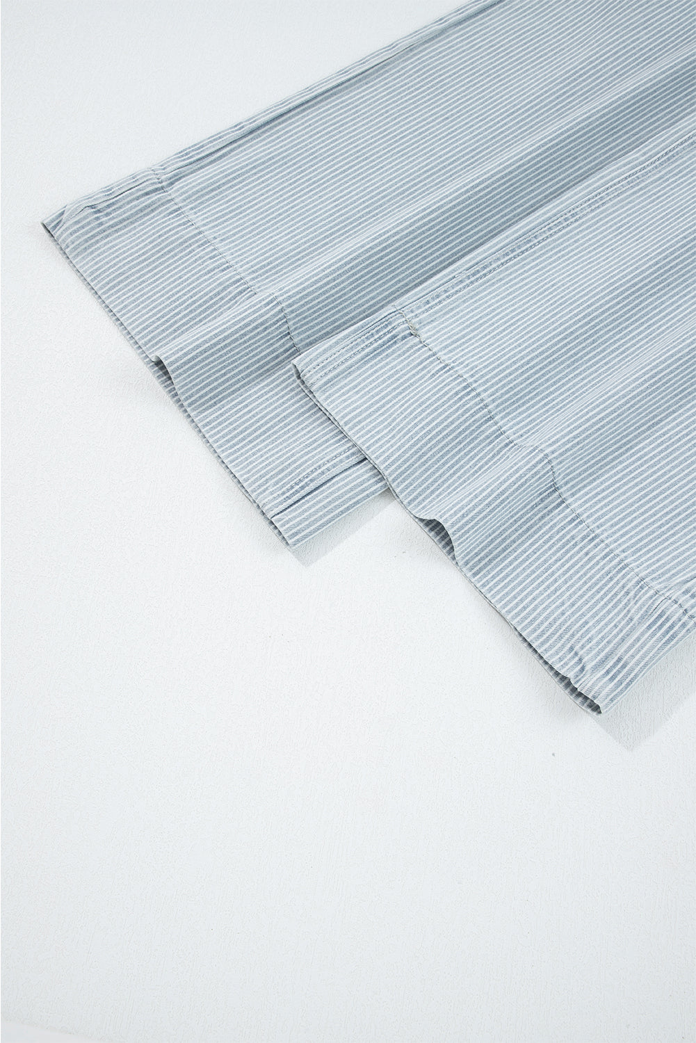 Women's Women's Stripe Wide Leg Jeans Button Flap Pocket Cuffed Hem Sizes 4-16 at LivelyLooks