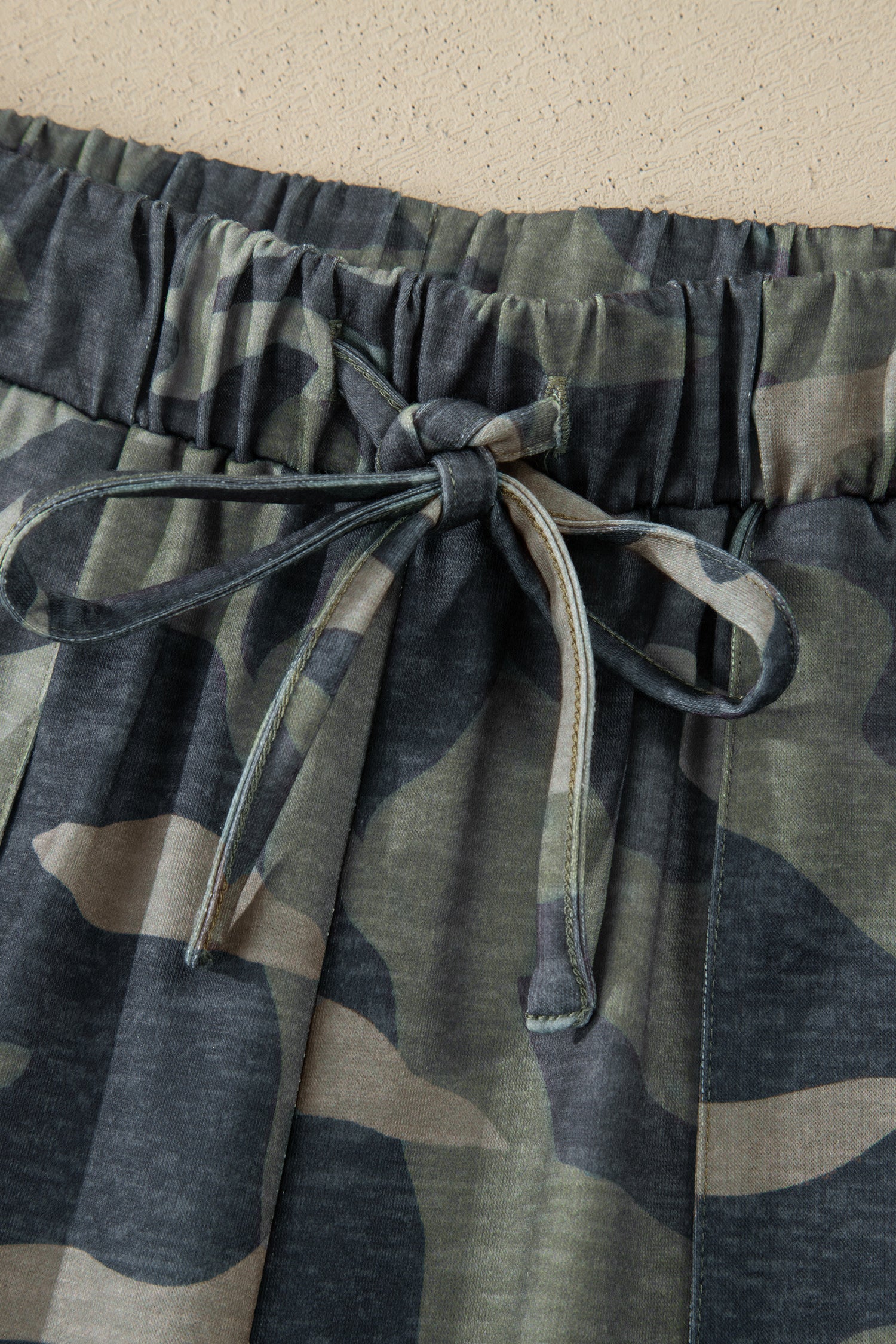 Women's Green Camo Sleeveless Tank & Drawstring Trouser Co-ord Set at LivelyLooks