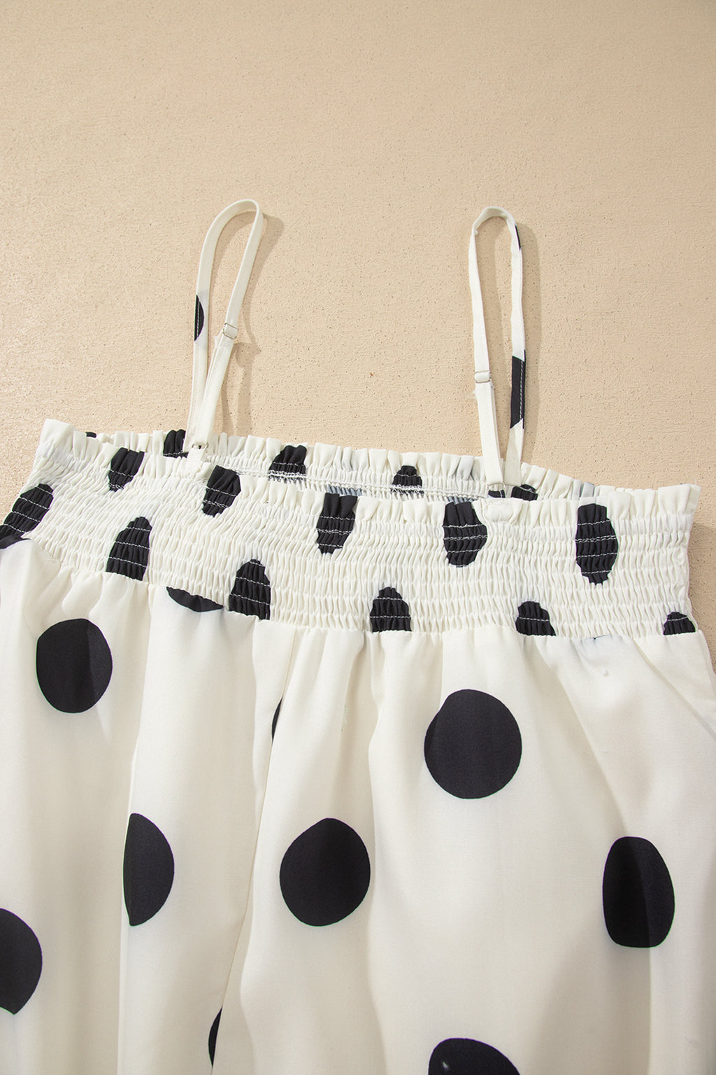 White Polka Dot Maxi Dress Spaghetti Straps Sleeveless Women S-XL