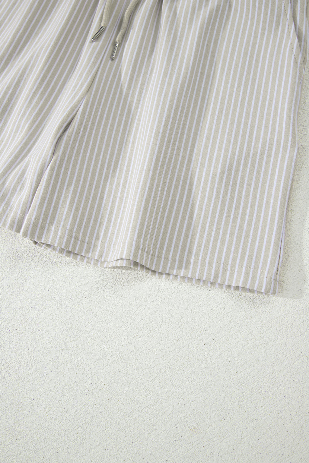 Shop Stripe Dolman Sleeve Polo Shirt and Drawstring Shorts Set Two Piece Co-ord at LivelyLooks