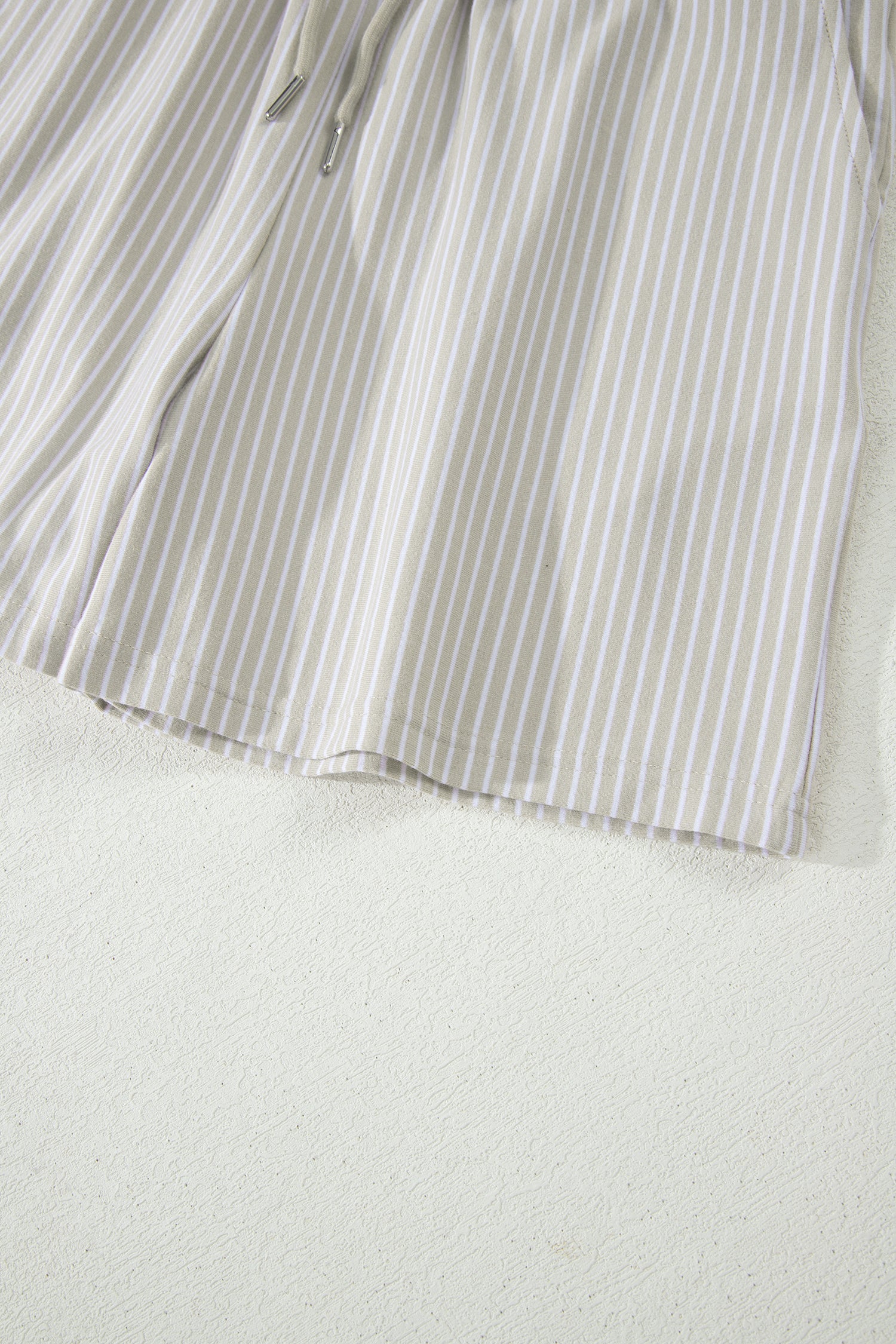 Shop Stripe Dolman Sleeve Polo Shirt and Drawstring Shorts Set Two Piece Co-ord at LivelyLooks