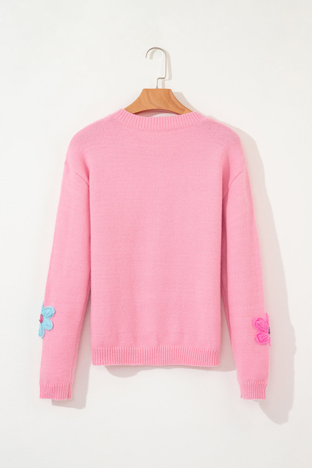 Shop Pink Floral Knit Button-Up Cardigan Cosy & Cute at LivelyLooks