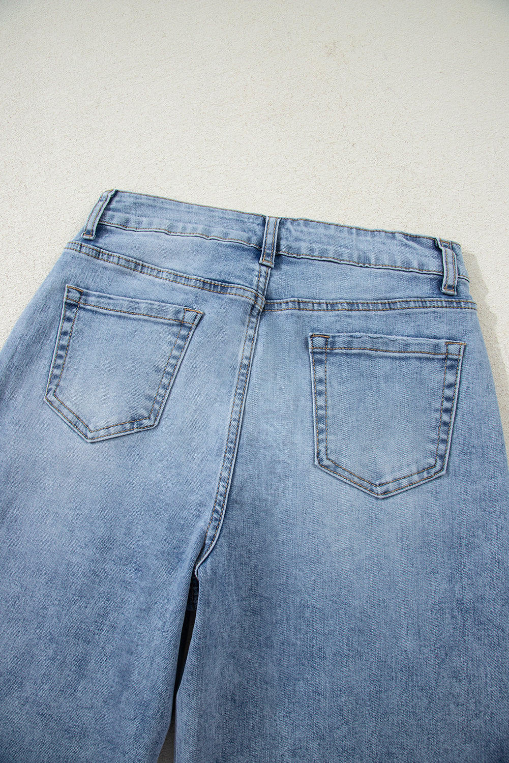 Shop Myosotis Slit Leg High Rise Drawstring Casual Jeans at LivelyLooks