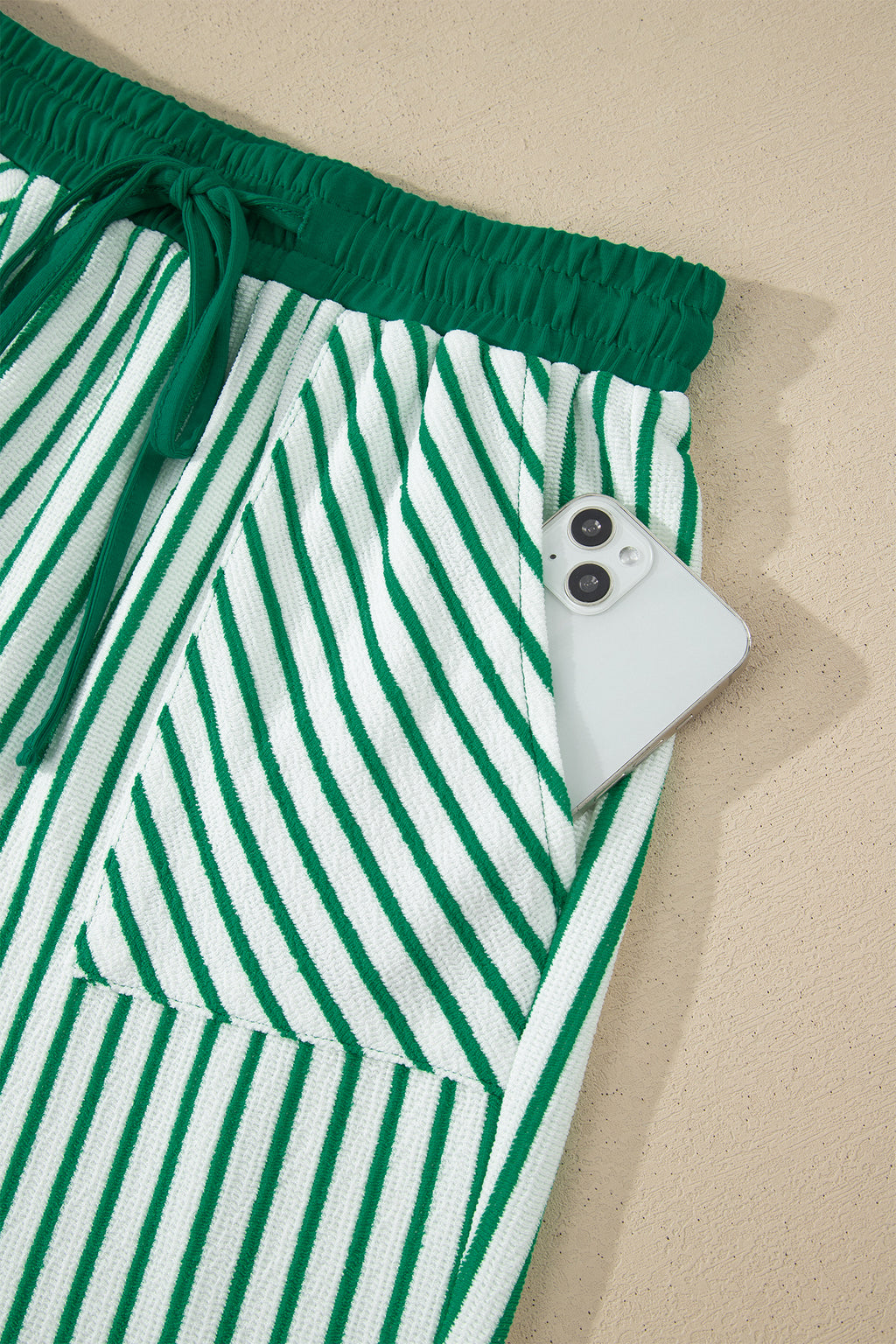 Stripe Crew Neck Tee & Drawstring Cropped Trousers Set | 4 Colours | Sizes 8-22