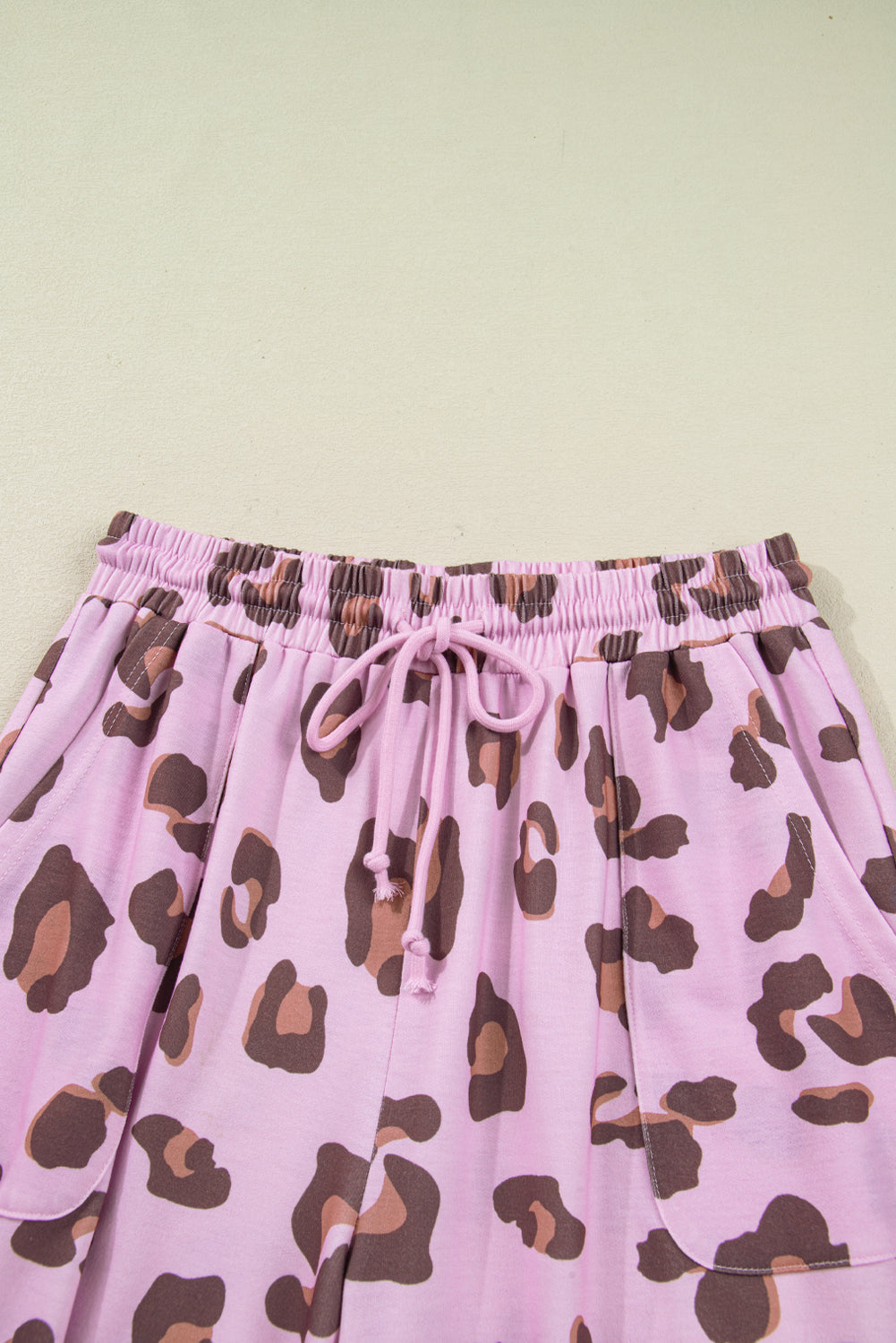 Shop Leopard Print Wide Leg Trousers Drawstring Waist S-XL at LivelyLooks