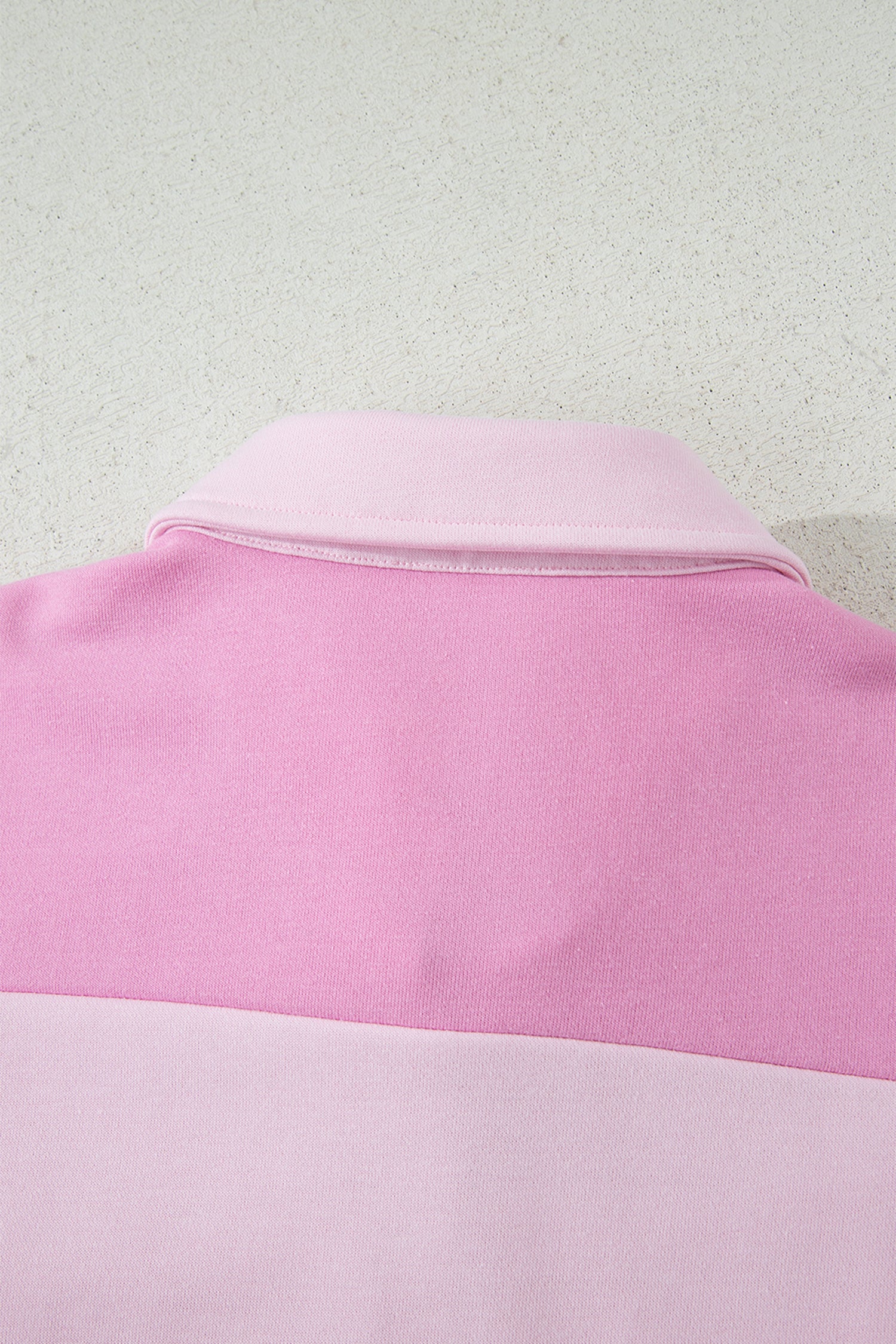 Pink Raw Seam Colour Block Polo Collar Mini Dress S-XL